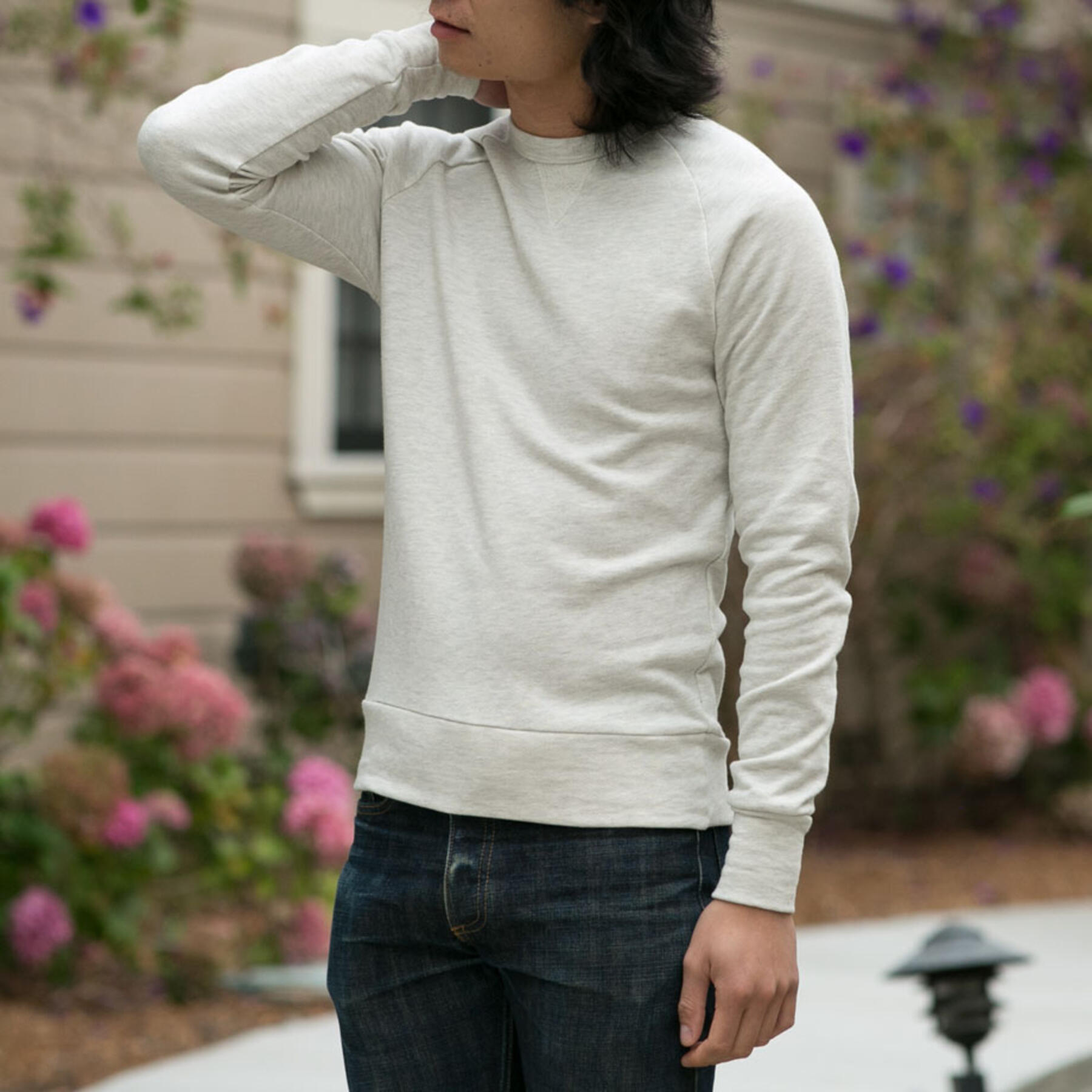 gustin american crewneck sweatshirt - oatmeal