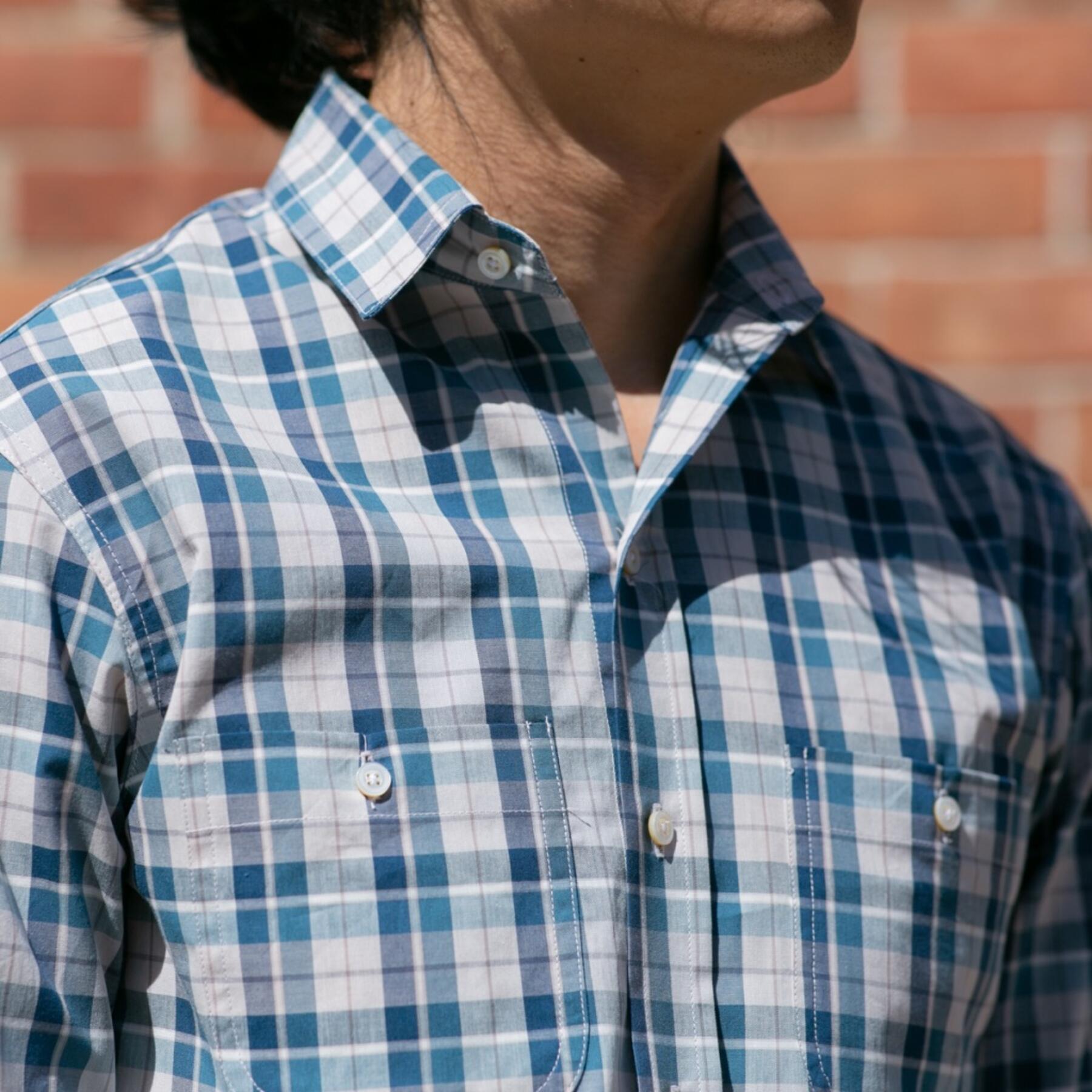 gustin #613 japan vintage blue plaid