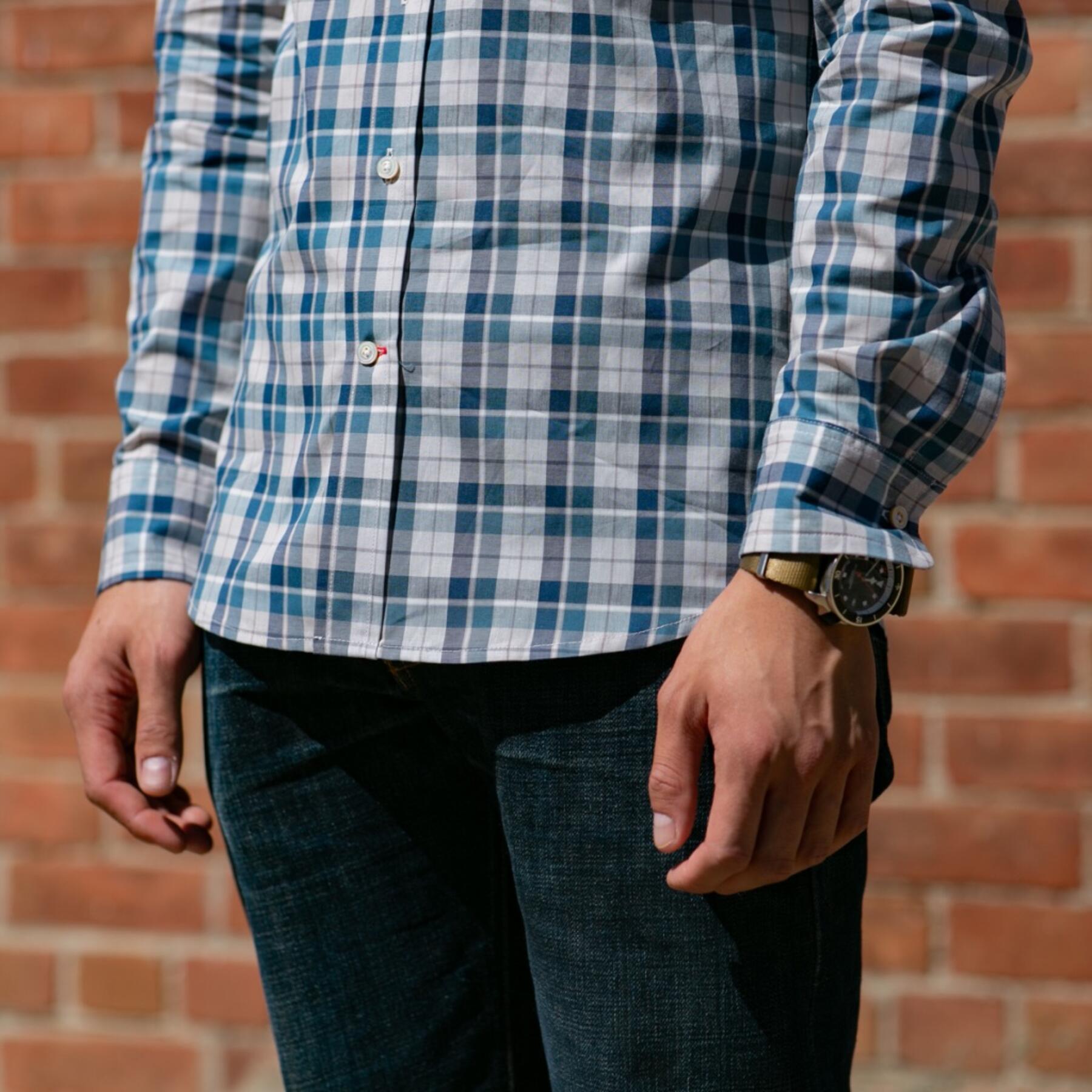 gustin #613 japan vintage blue plaid