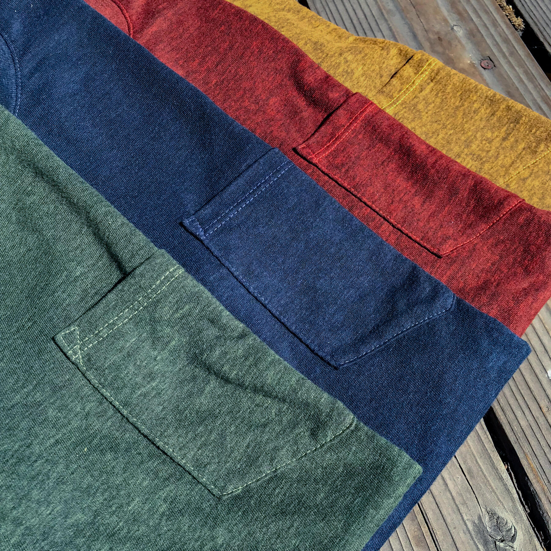 gustin usa heather pocket t-shirt - 4pk (cypress, navy, oxblood, bronze)