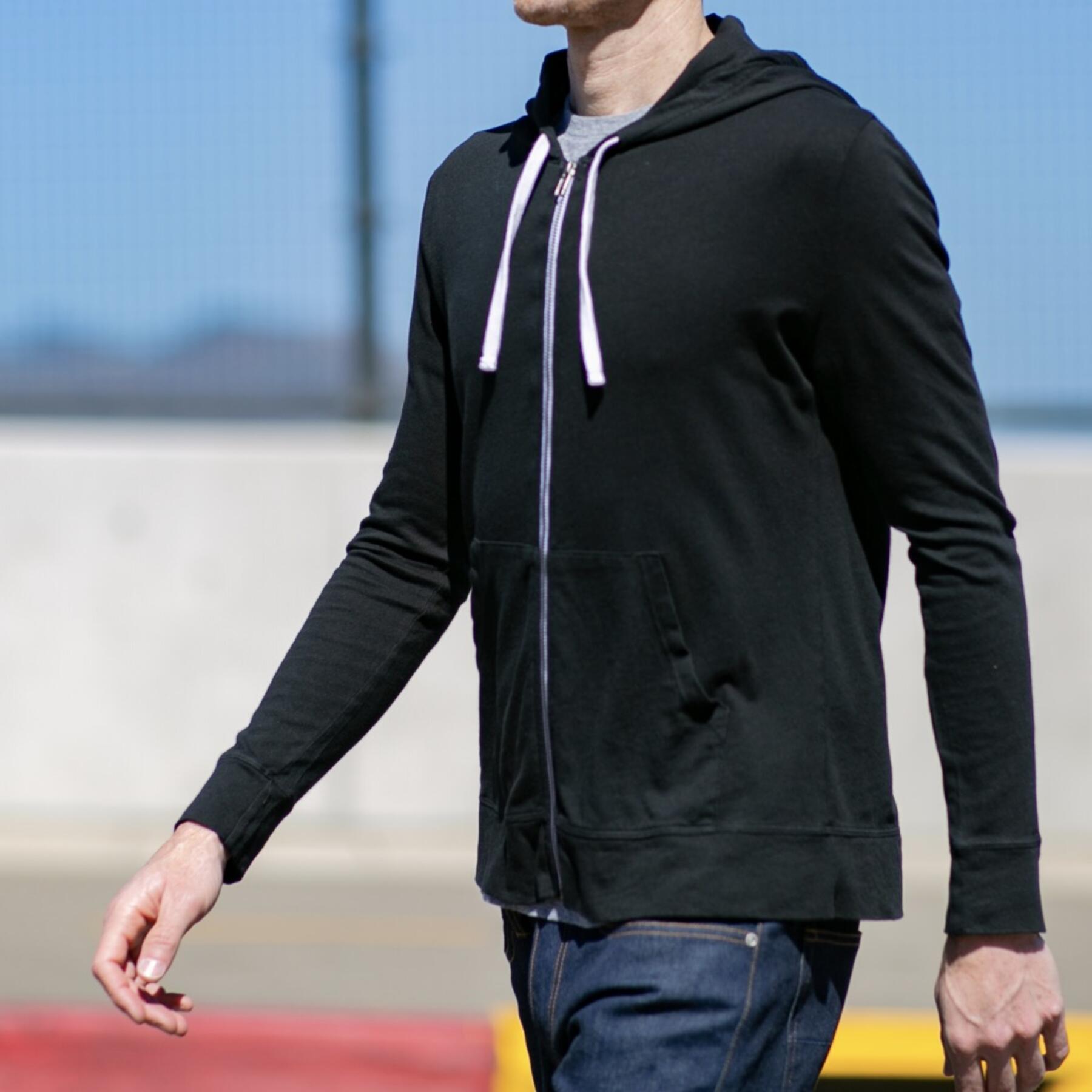 gustin superlight zip hoodie - black