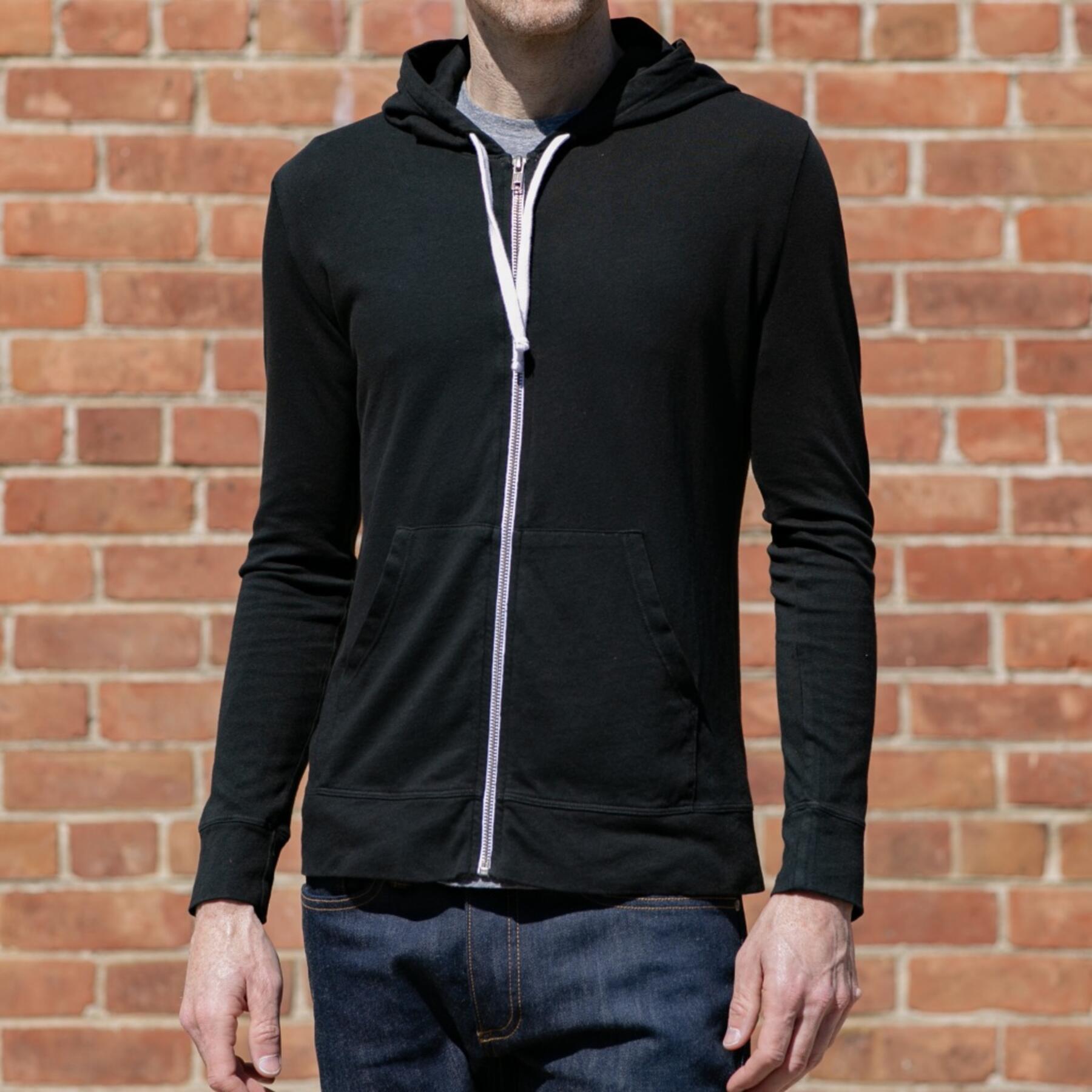 gustin superlight zip hoodie - black