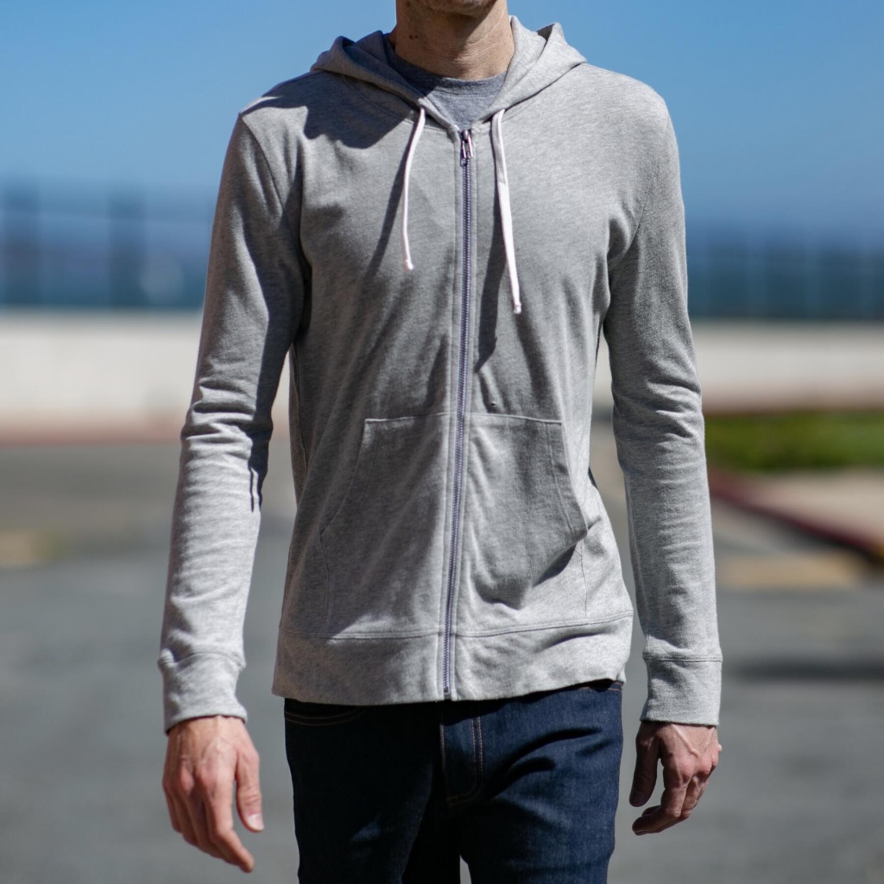 gustin superlight zip hoodie - heather grey