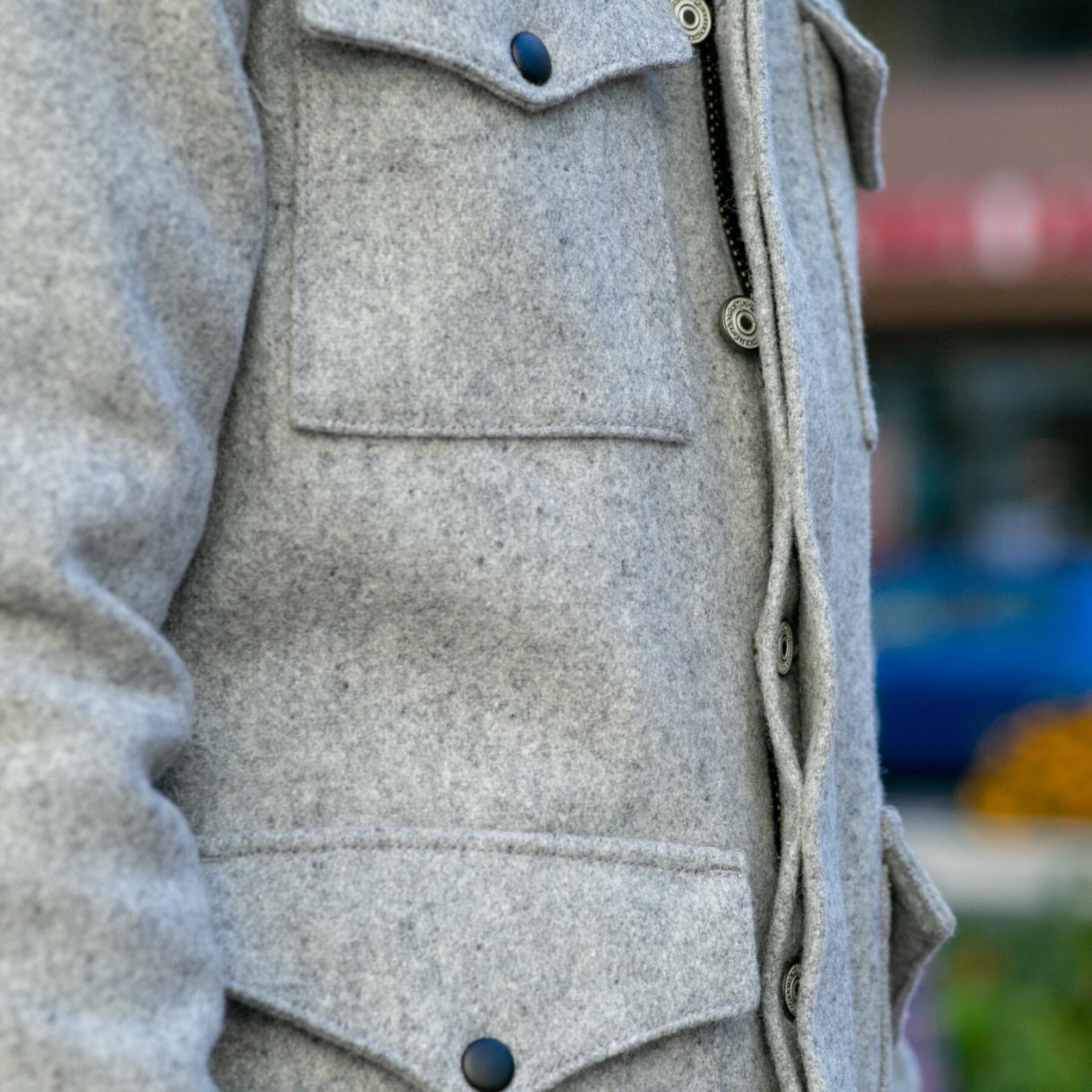 gustin heather grey wool field jacket