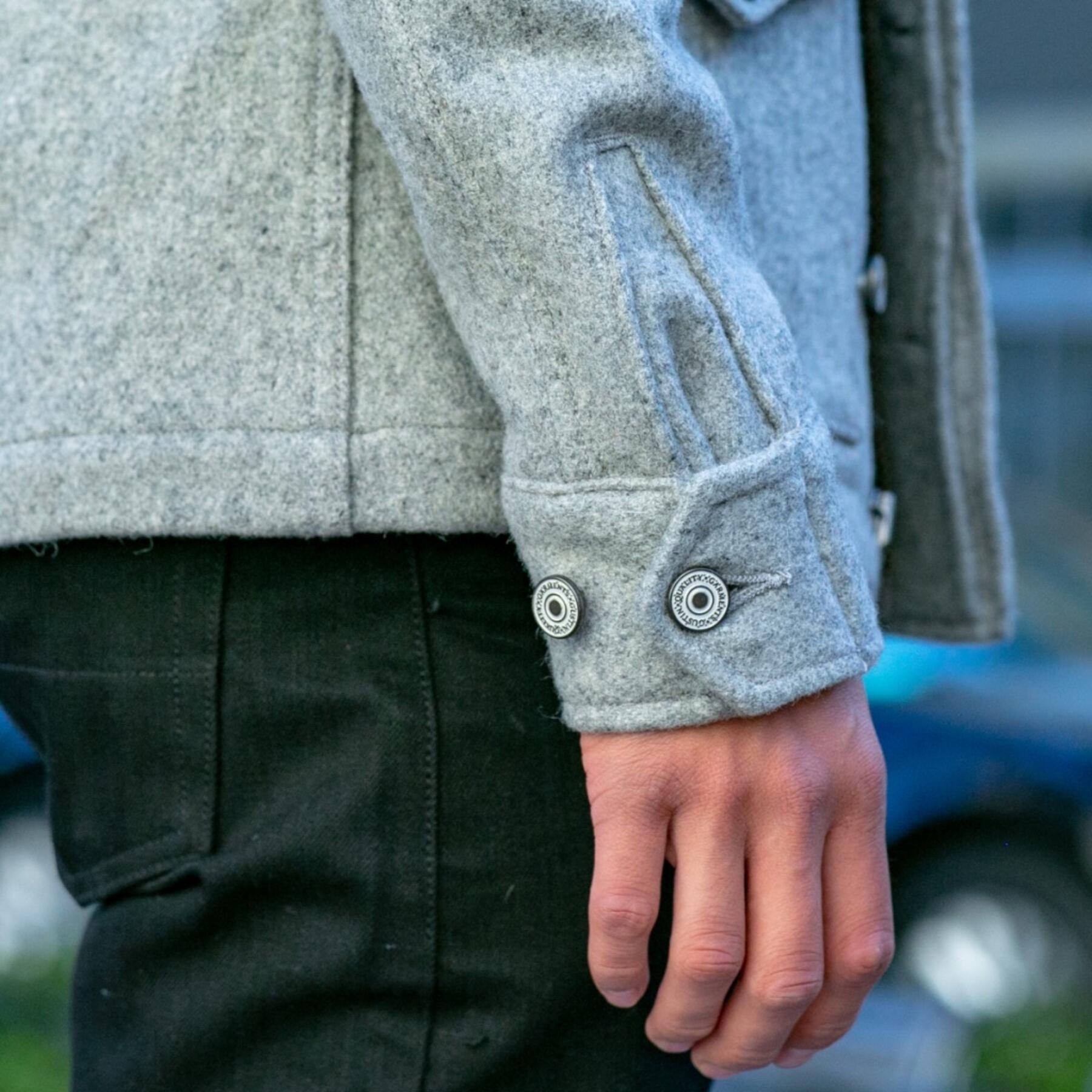 gustin heather grey wool field jacket