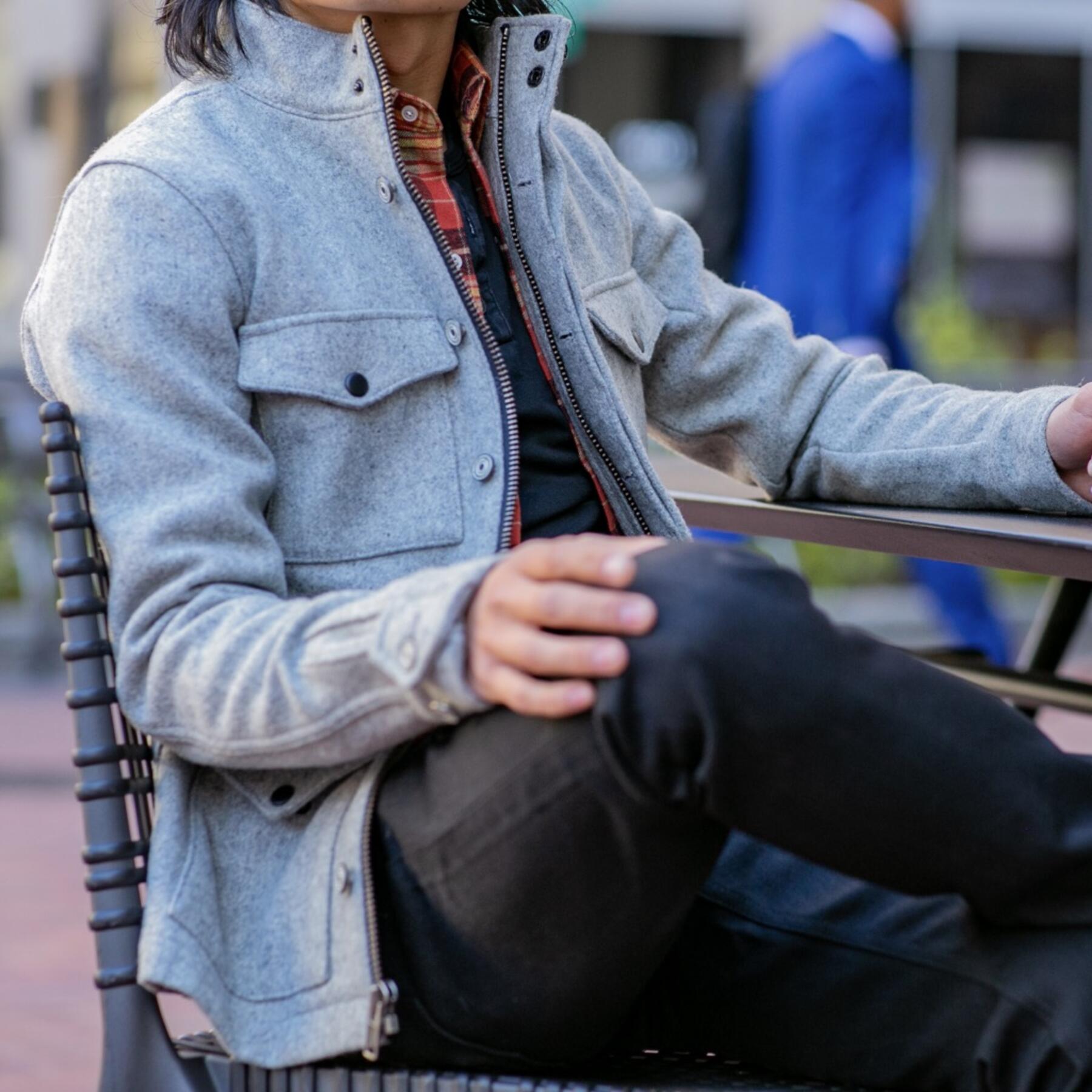 gustin heather grey wool field jacket