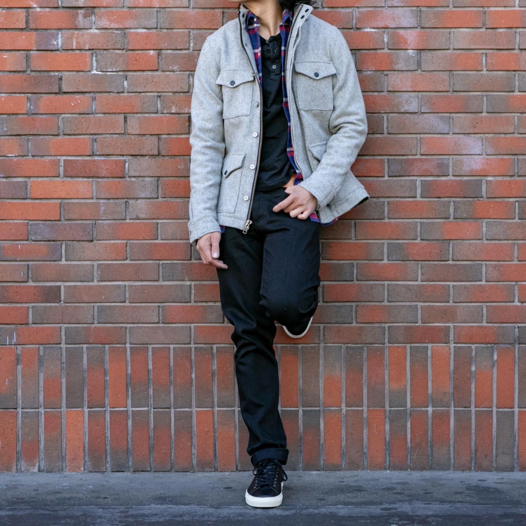 gustin heather grey wool field jacket