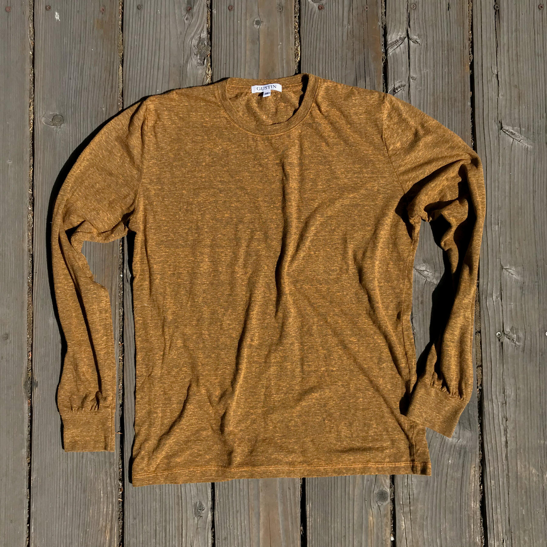 gustin usa heather long sleeve t-shirt 2pk (oxblood, bronze)