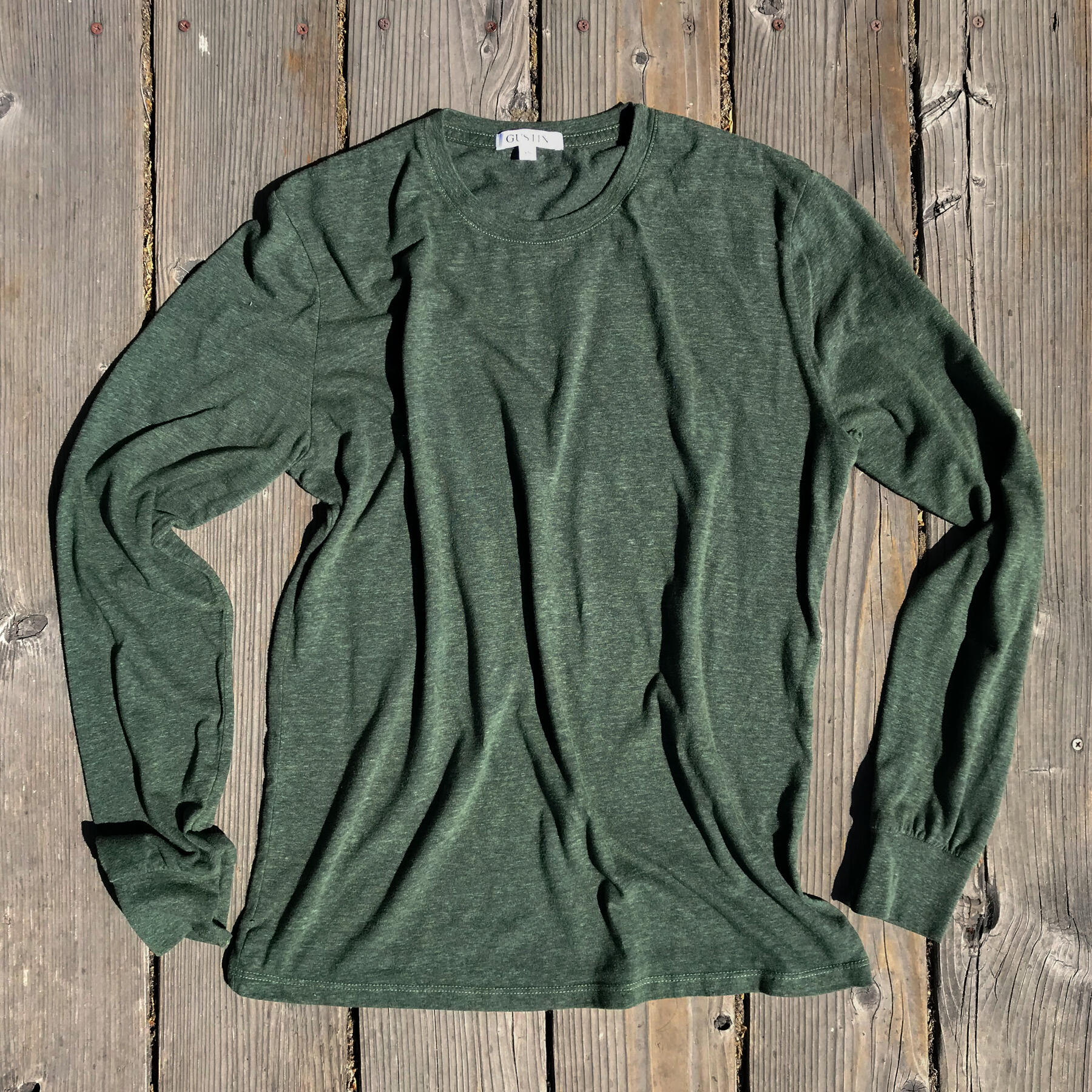 gustin usa heather long sleeve t-shirt 2pk (navy, cypress)
