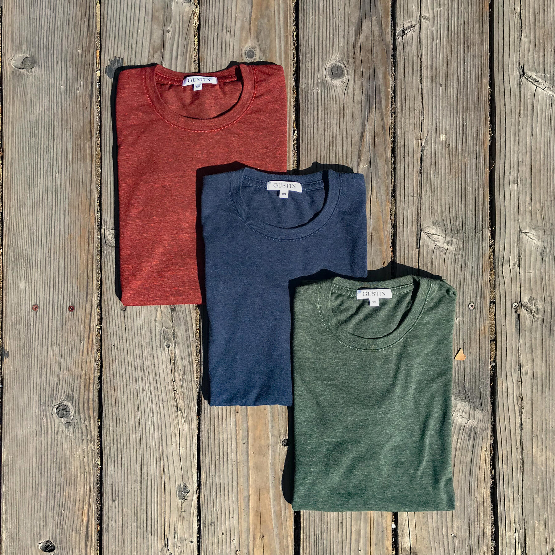 gustin usa heather t-shirt 3pk (oxblood, navy, cypress)