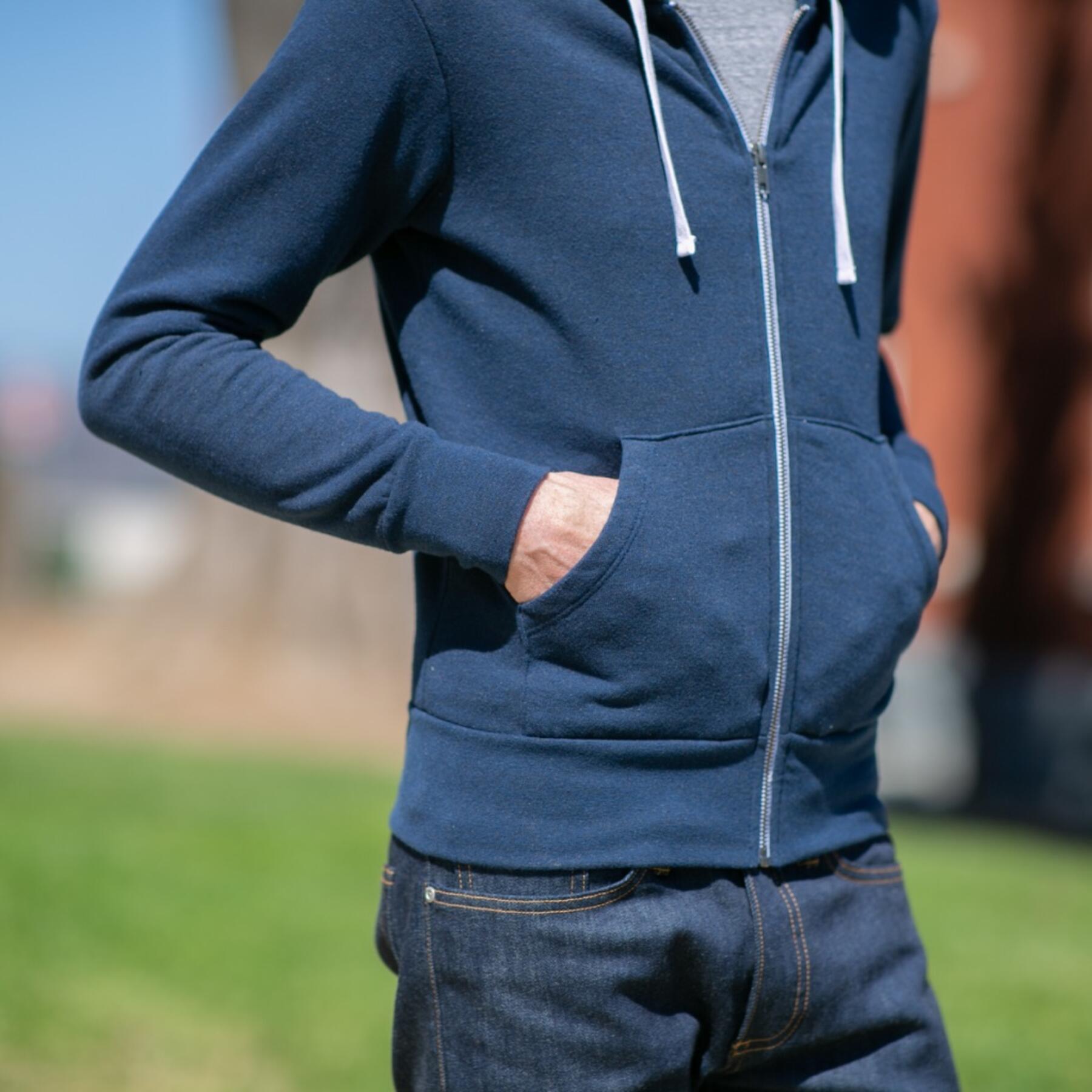 gustin fleece zip hoodie - heather royal