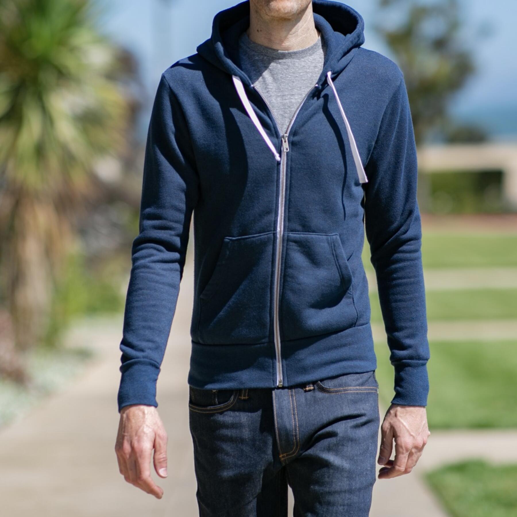 gustin fleece zip hoodie - heather royal