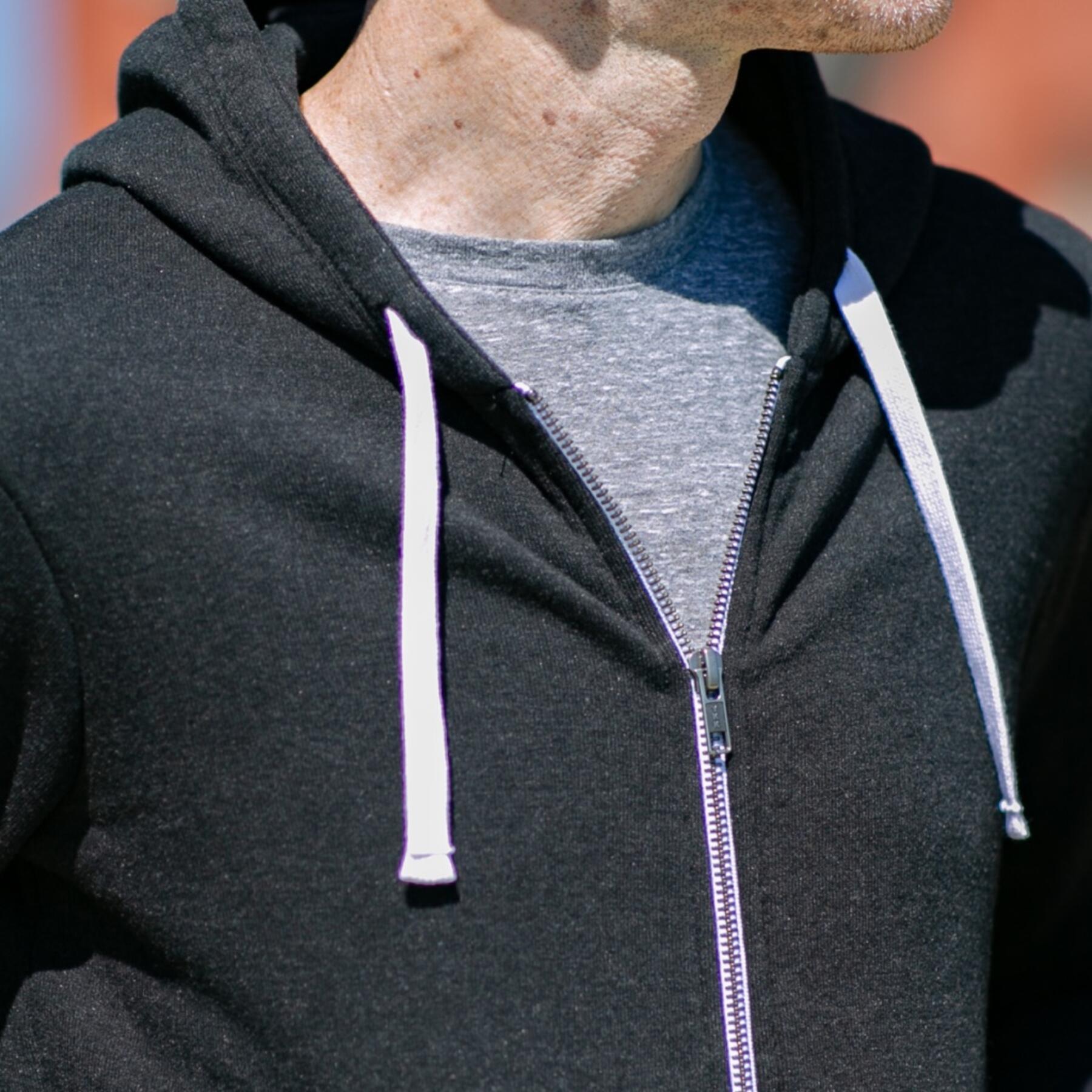 gustin fleece zip hoodie - heather black