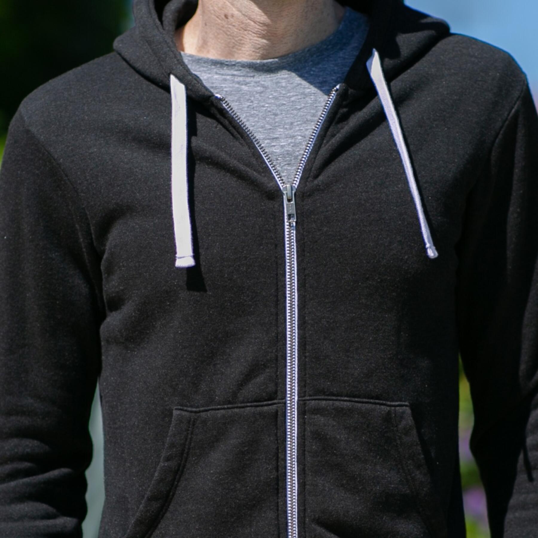 gustin fleece zip hoodie - heather black
