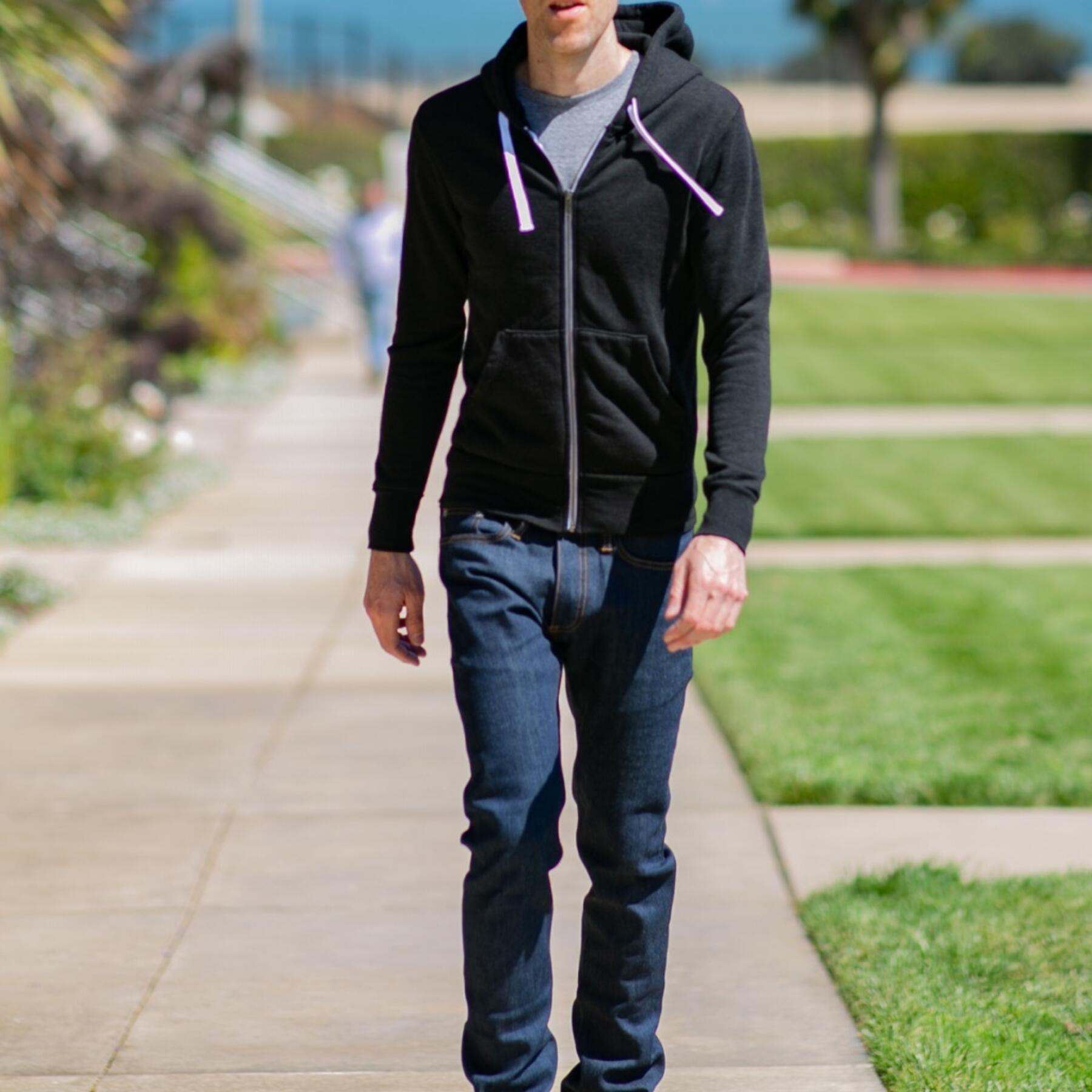 gustin fleece zip hoodie - heather black