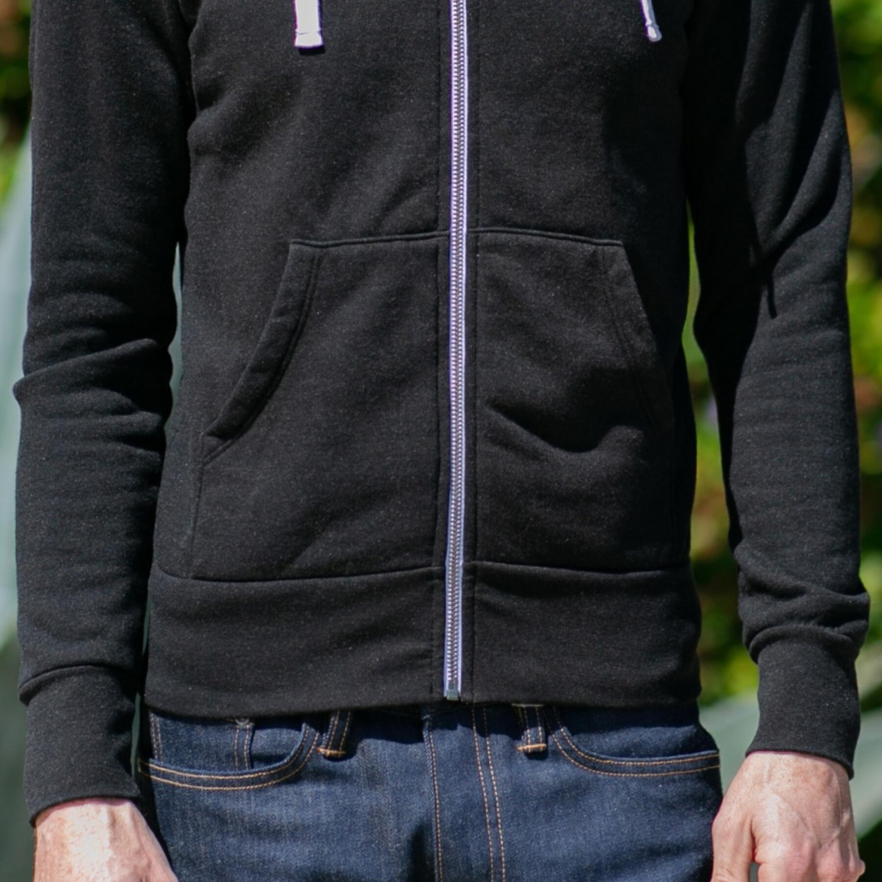gustin fleece zip hoodie - heather black