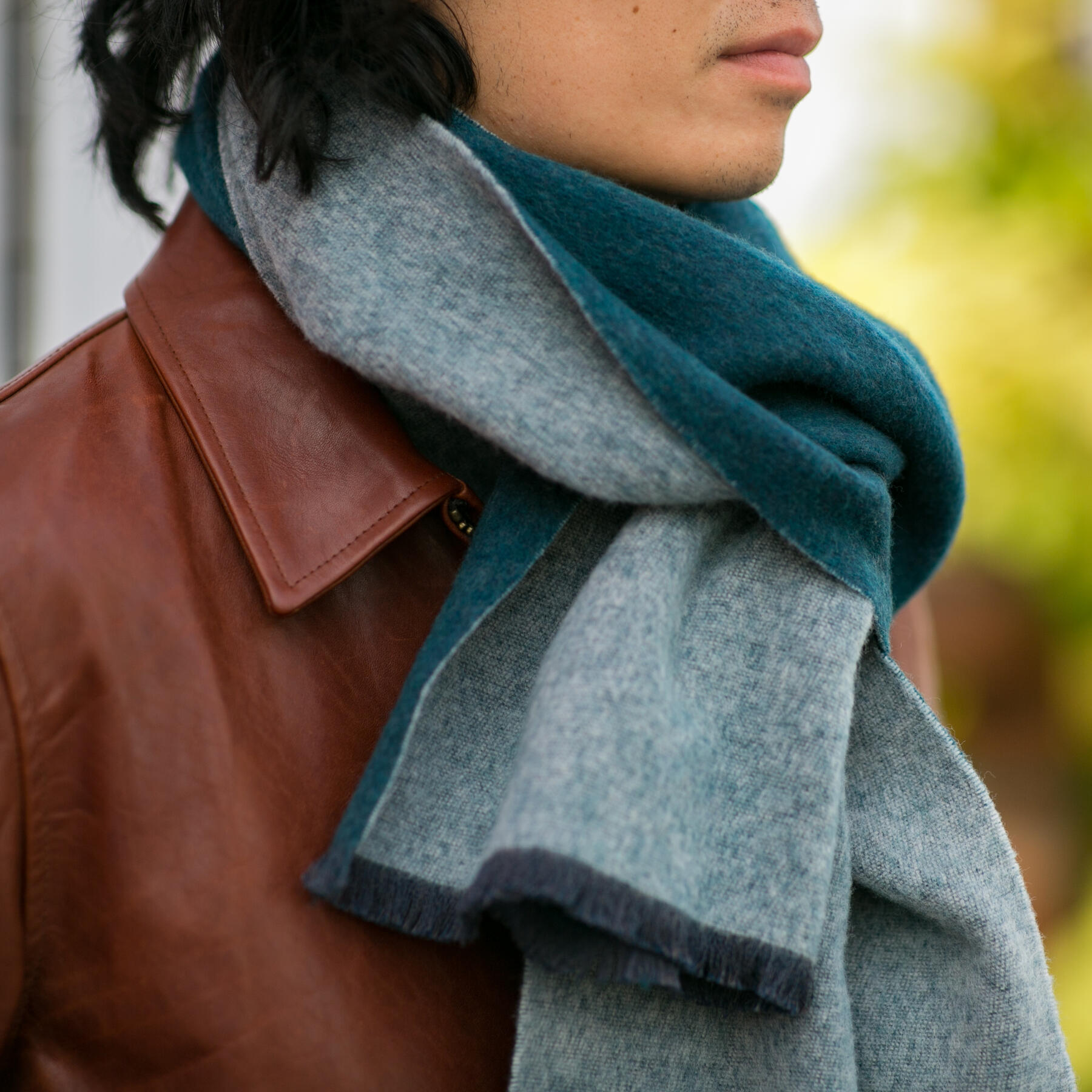 gustin japan two-tone wool scarf - sea blue