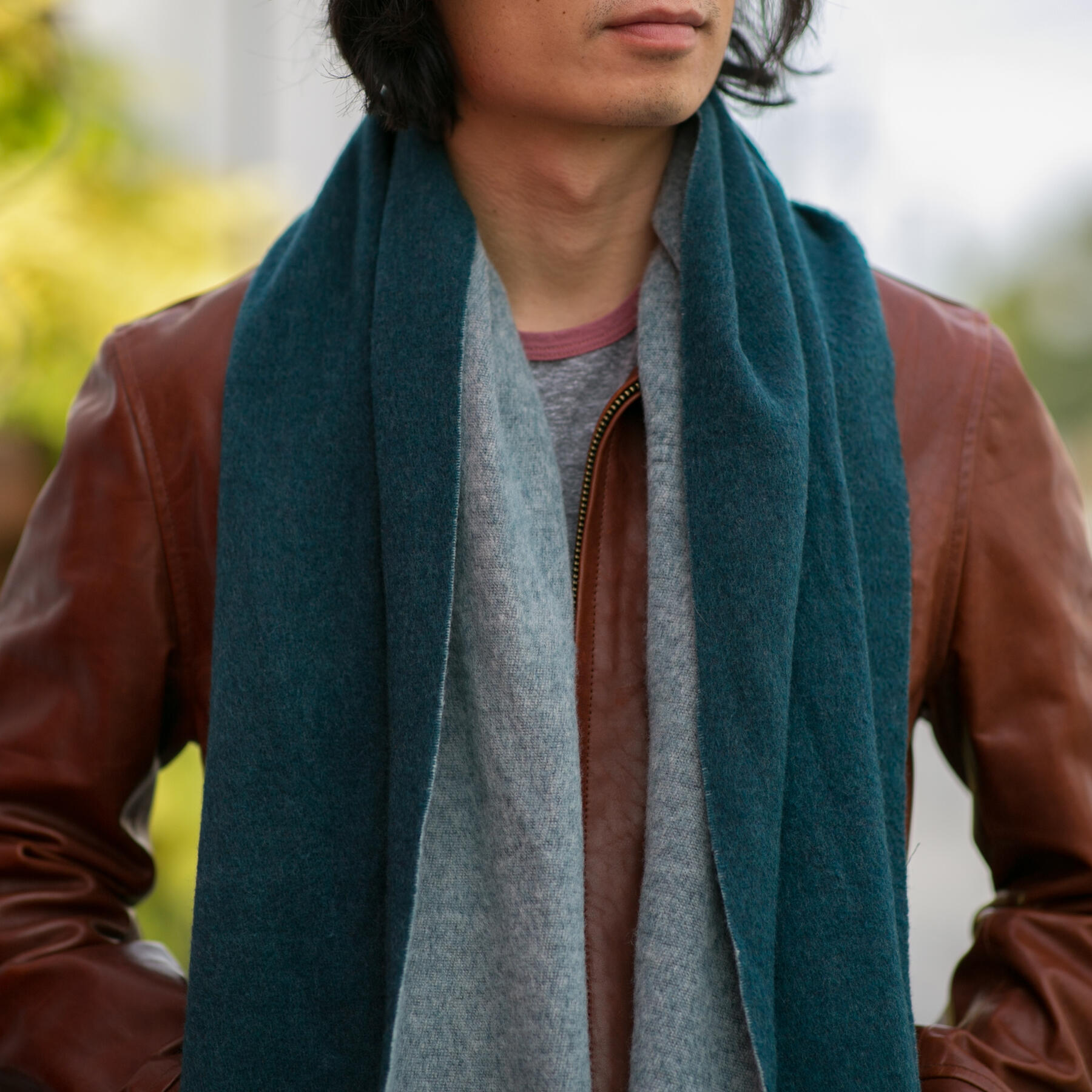 gustin japan two-tone wool scarf - sea blue