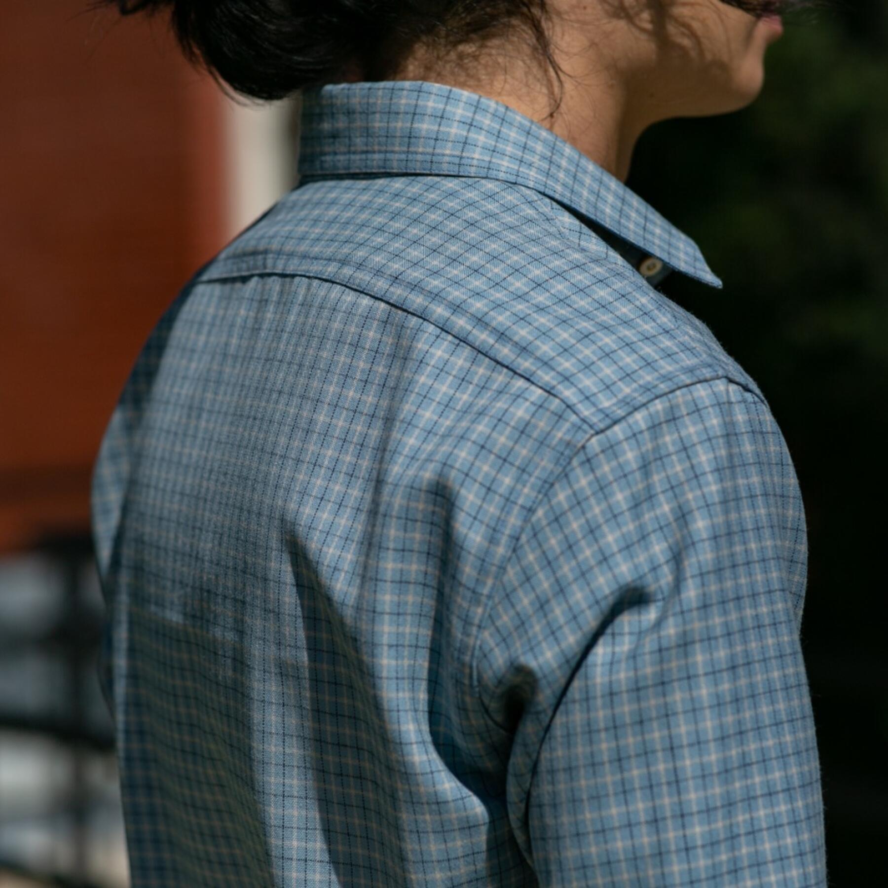 gustin #614 merino wool - blue tattersall