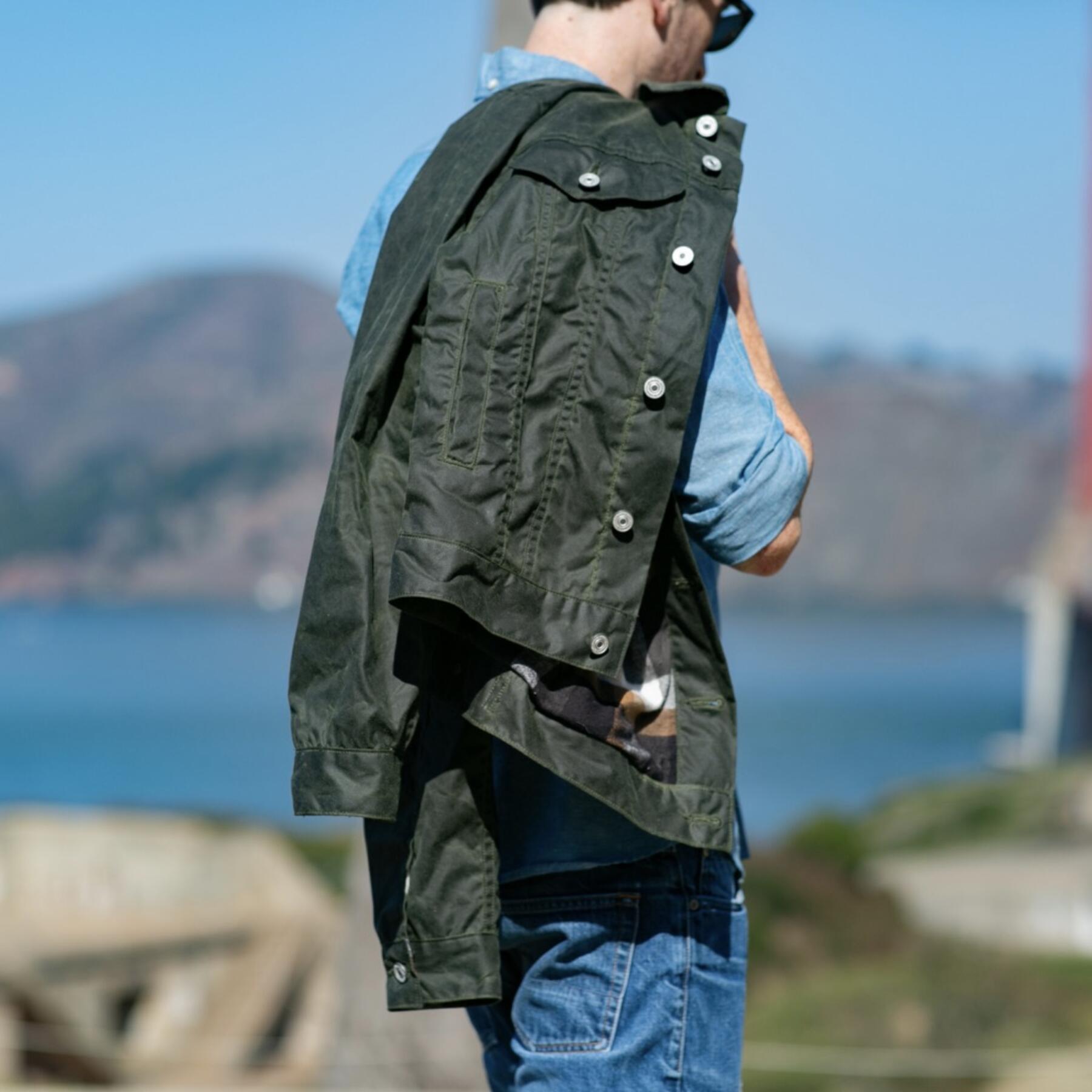 gustin olive waxed lined trucker