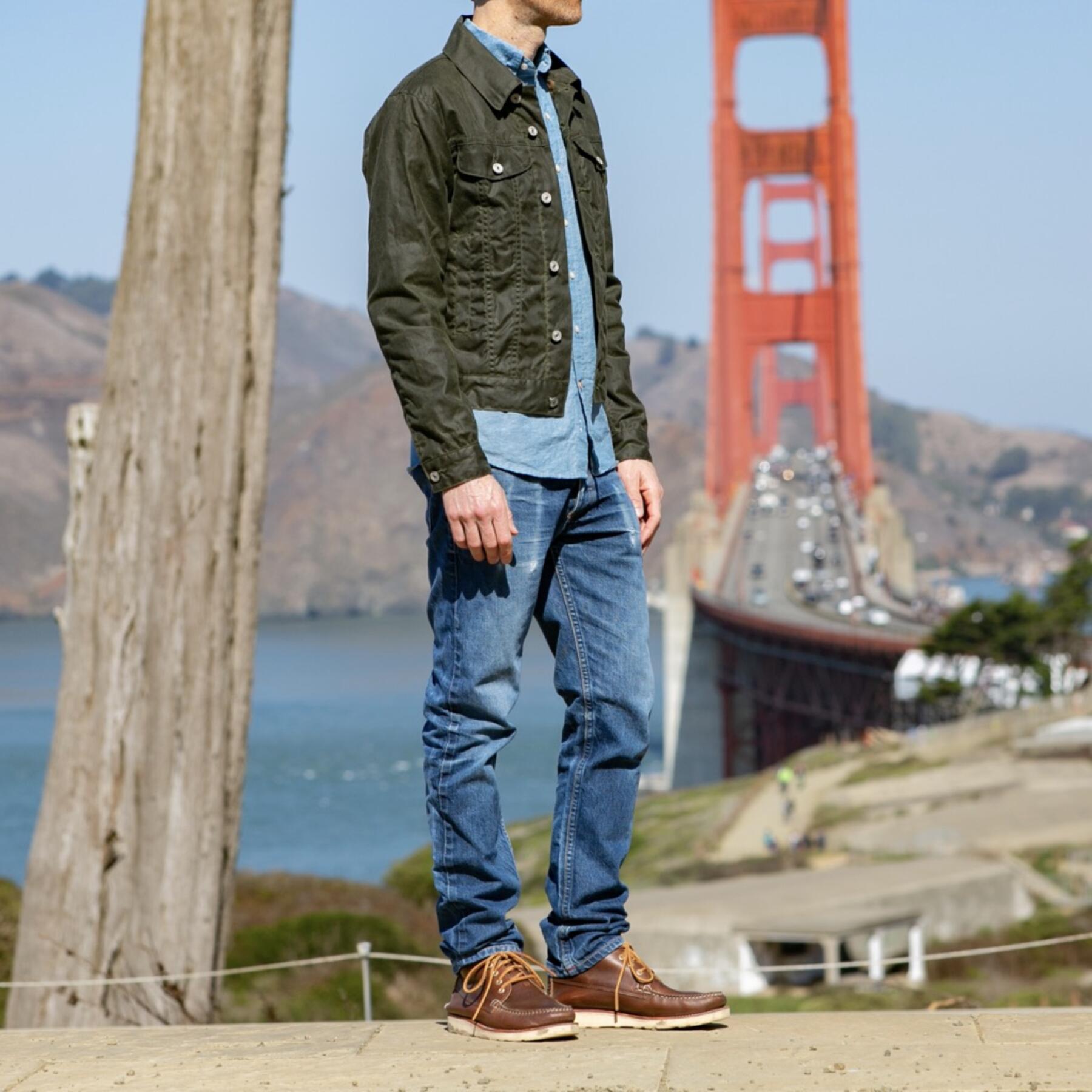 gustin olive waxed lined trucker