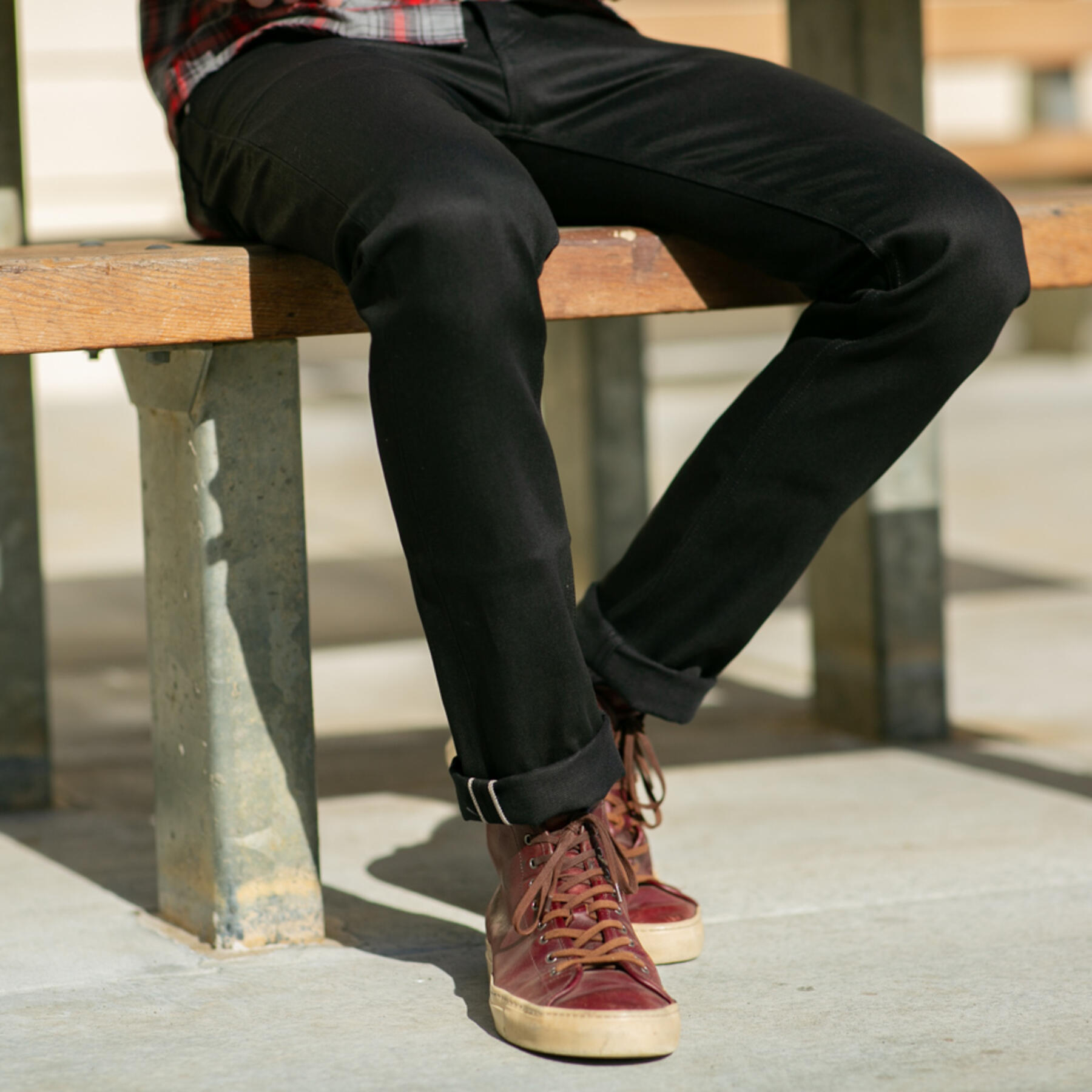 gustin #374 japan supima® selvedge - black x coal