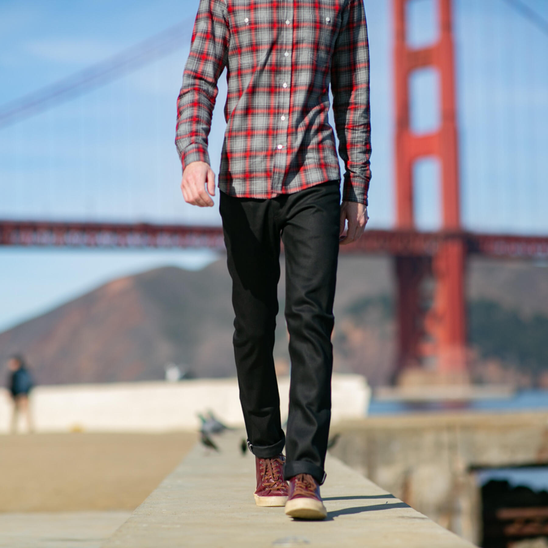 gustin #374 japan supima® selvedge - black x coal