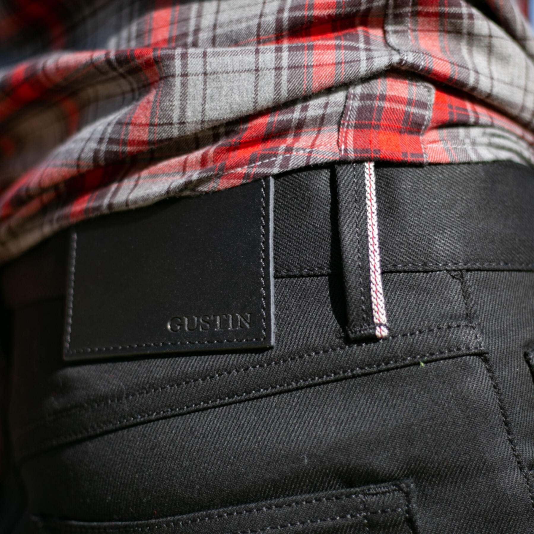 gustin #374 japan supima® selvedge - black x coal