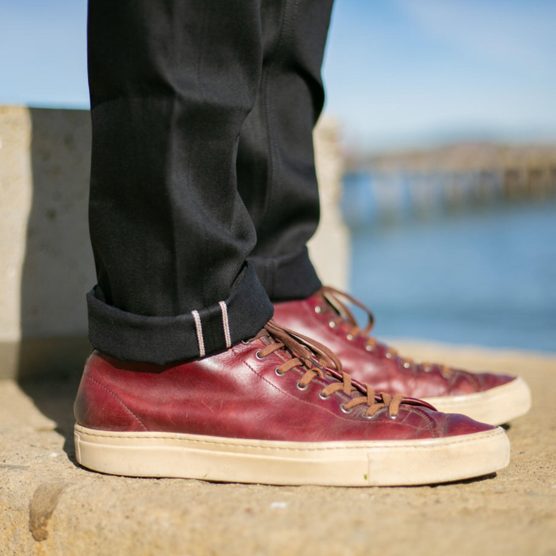 gustin #374 japan supima® selvedge - black x coal