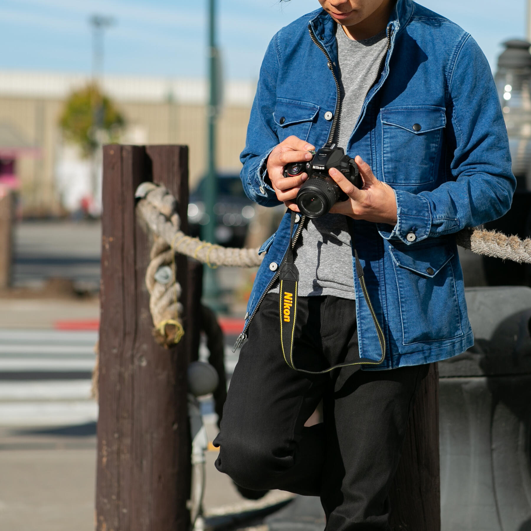 gustin field jacket - indigo dyed moleskin - pumice wash