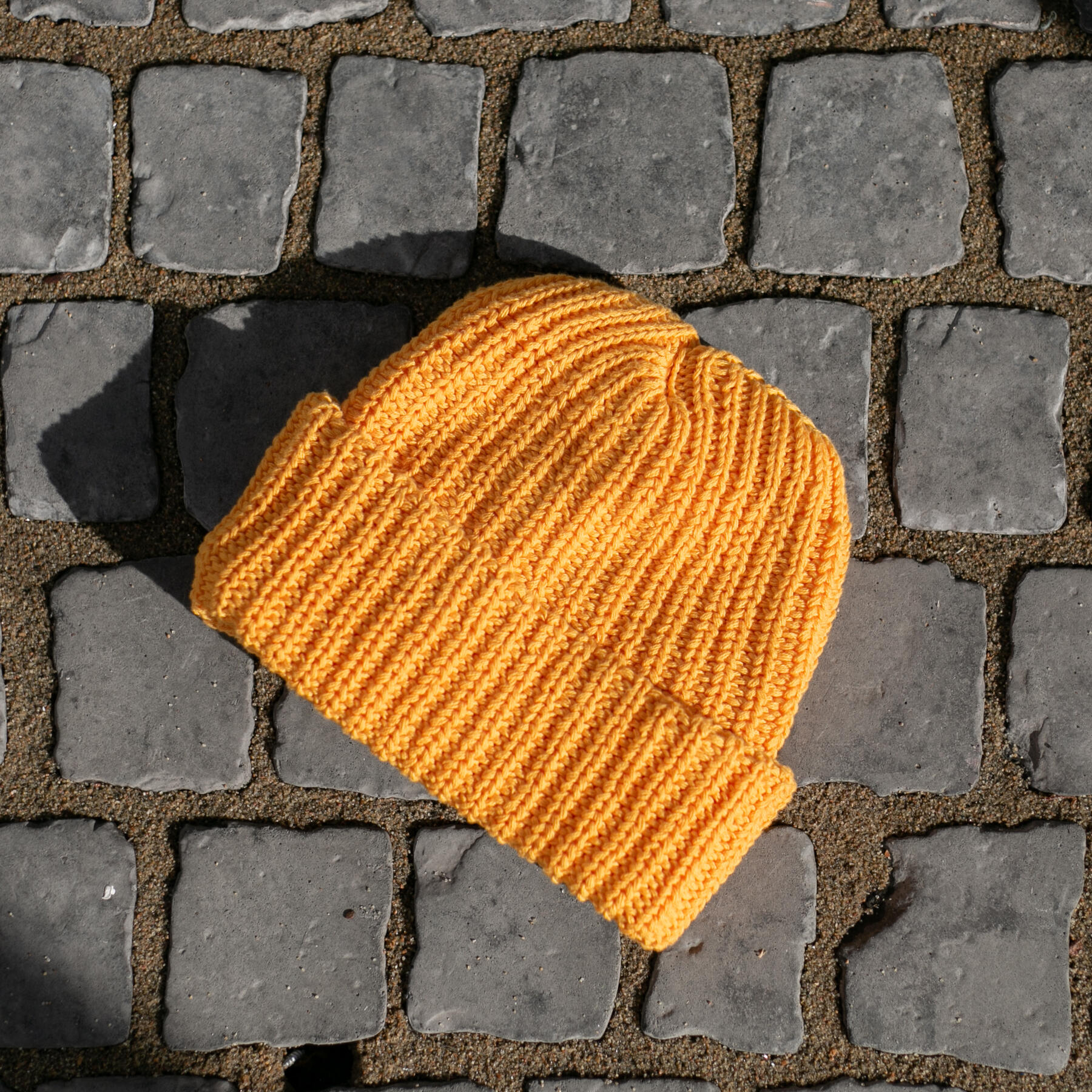 gustin american knit beanie - mustard