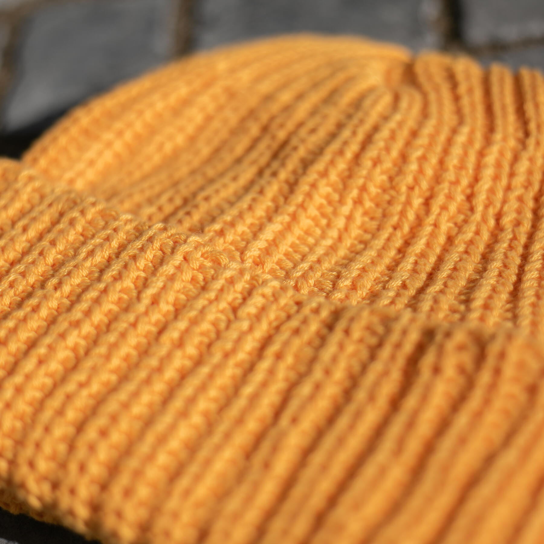 gustin american knit beanie - mustard