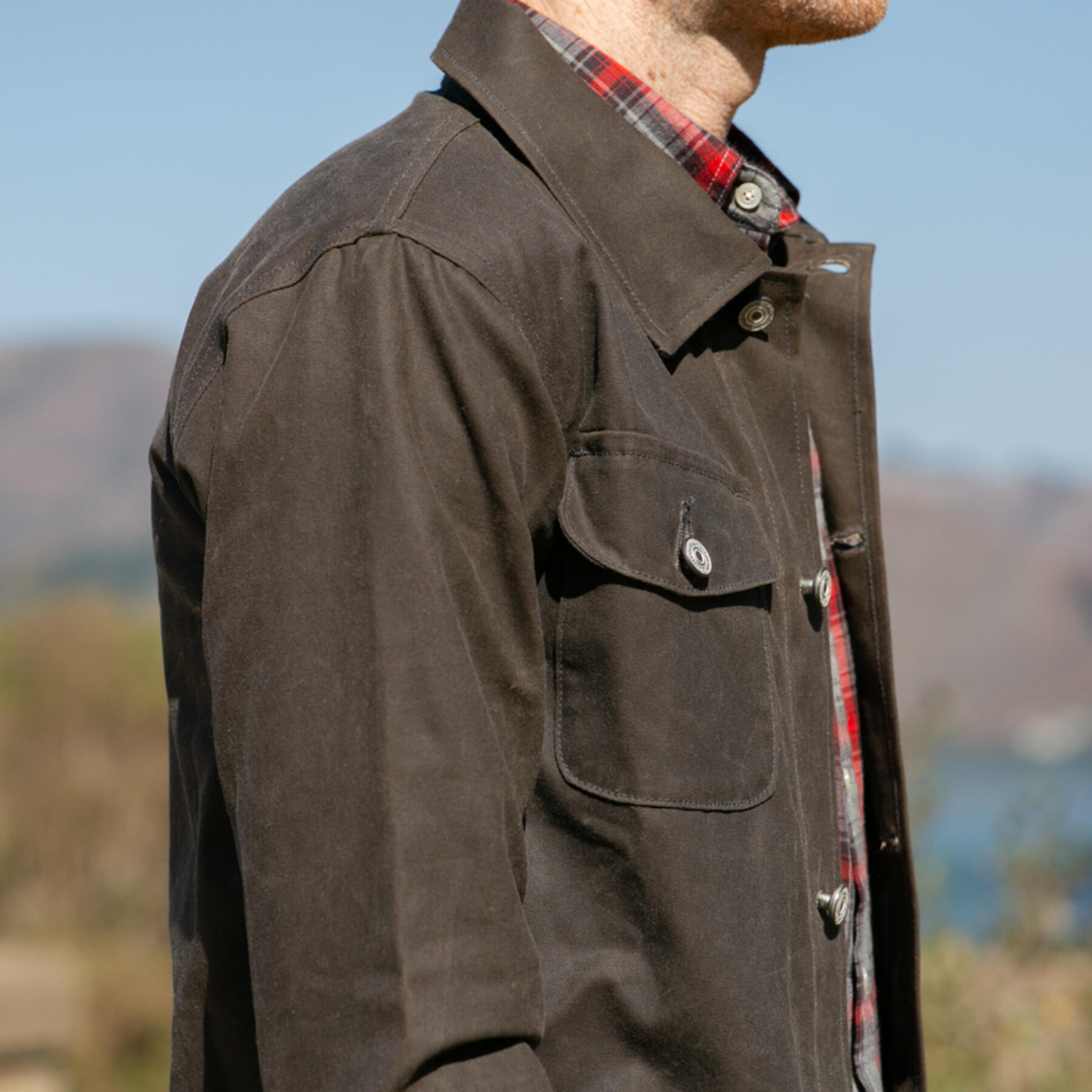 gustin chore coat - oak waxed canvas