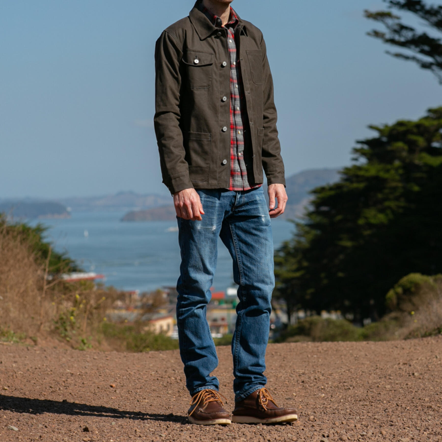 gustin chore coat - oak waxed canvas