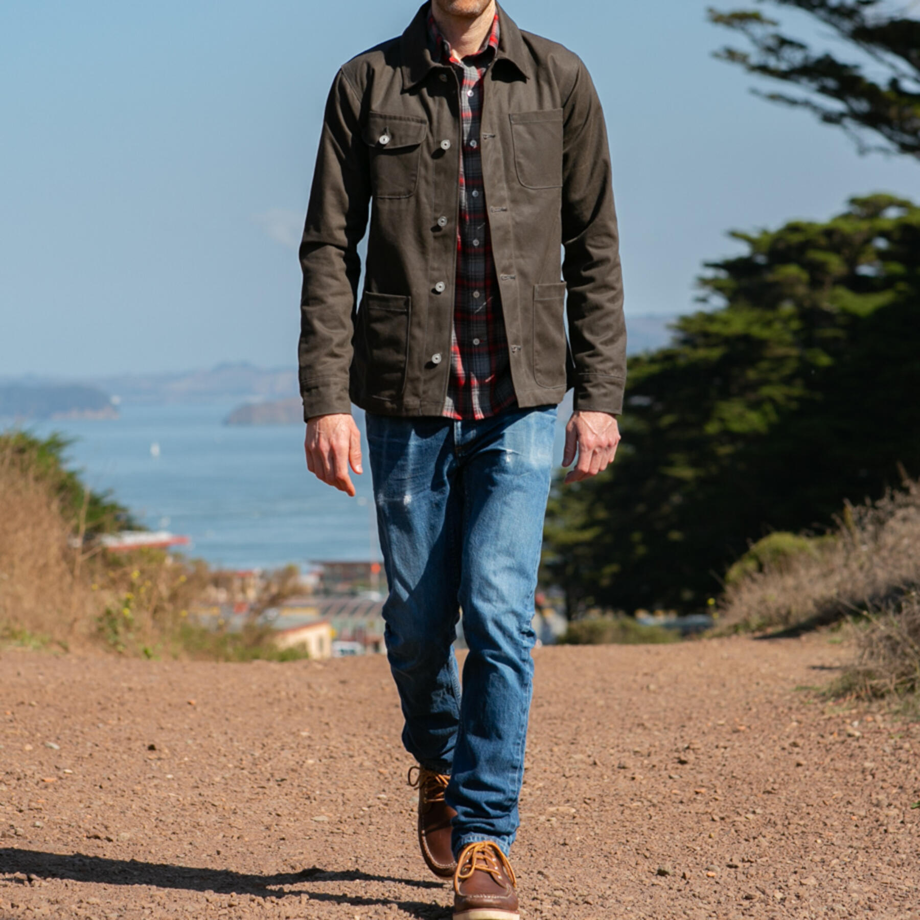 gustin chore coat - oak waxed canvas