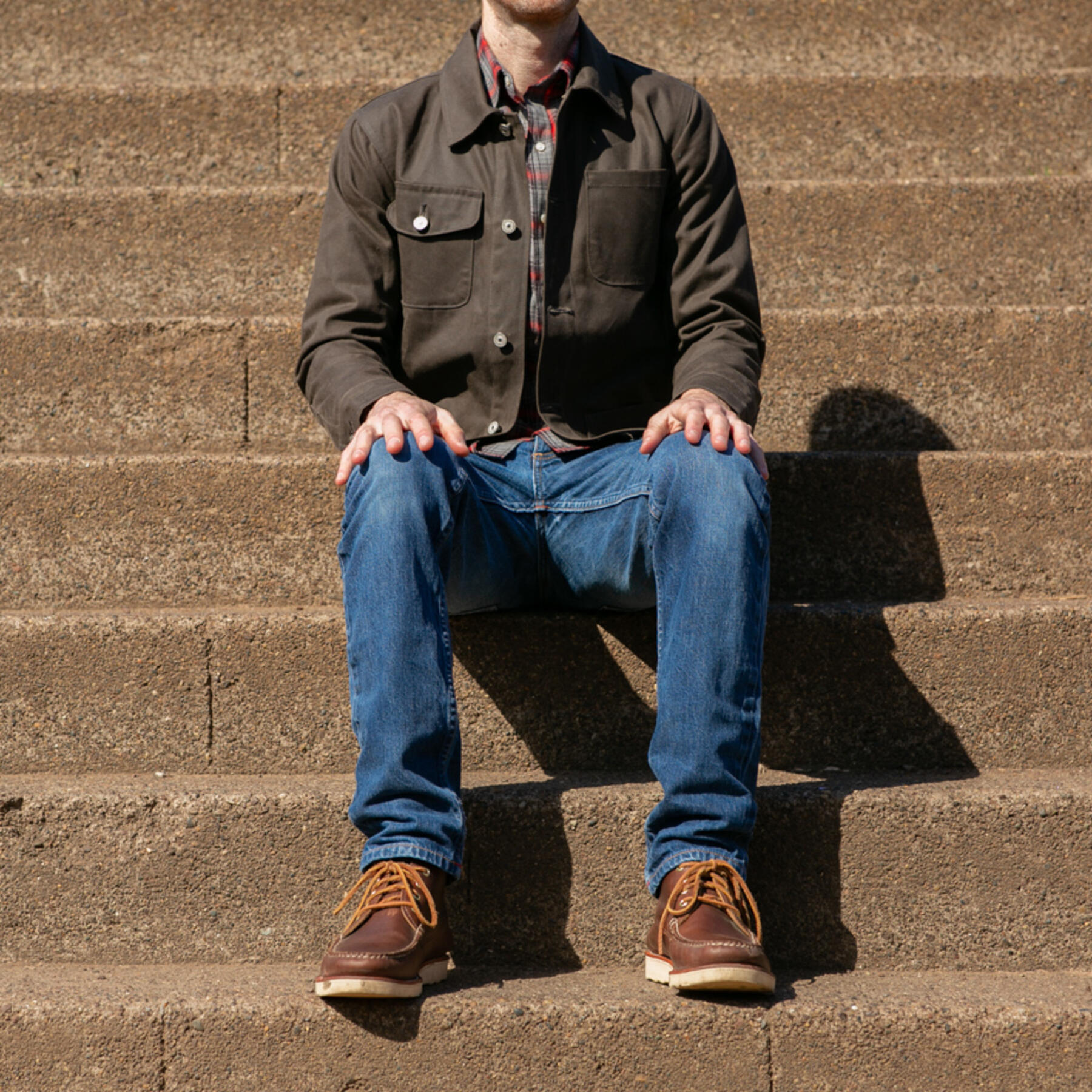 gustin chore coat - oak waxed canvas