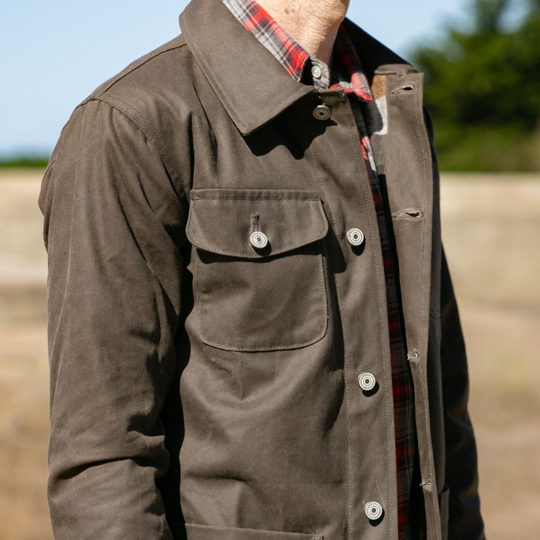 gustin chore coat - oak waxed canvas