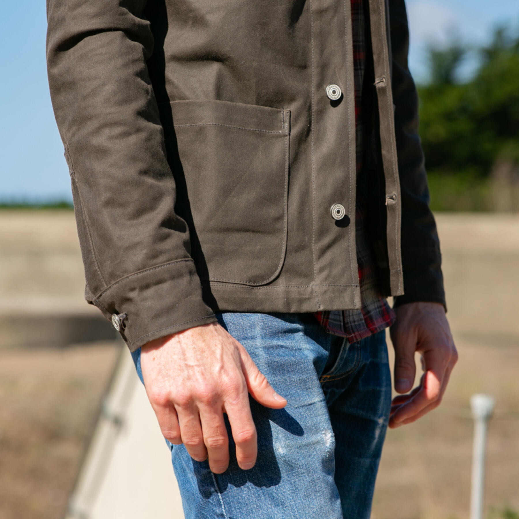 gustin chore coat - oak waxed canvas