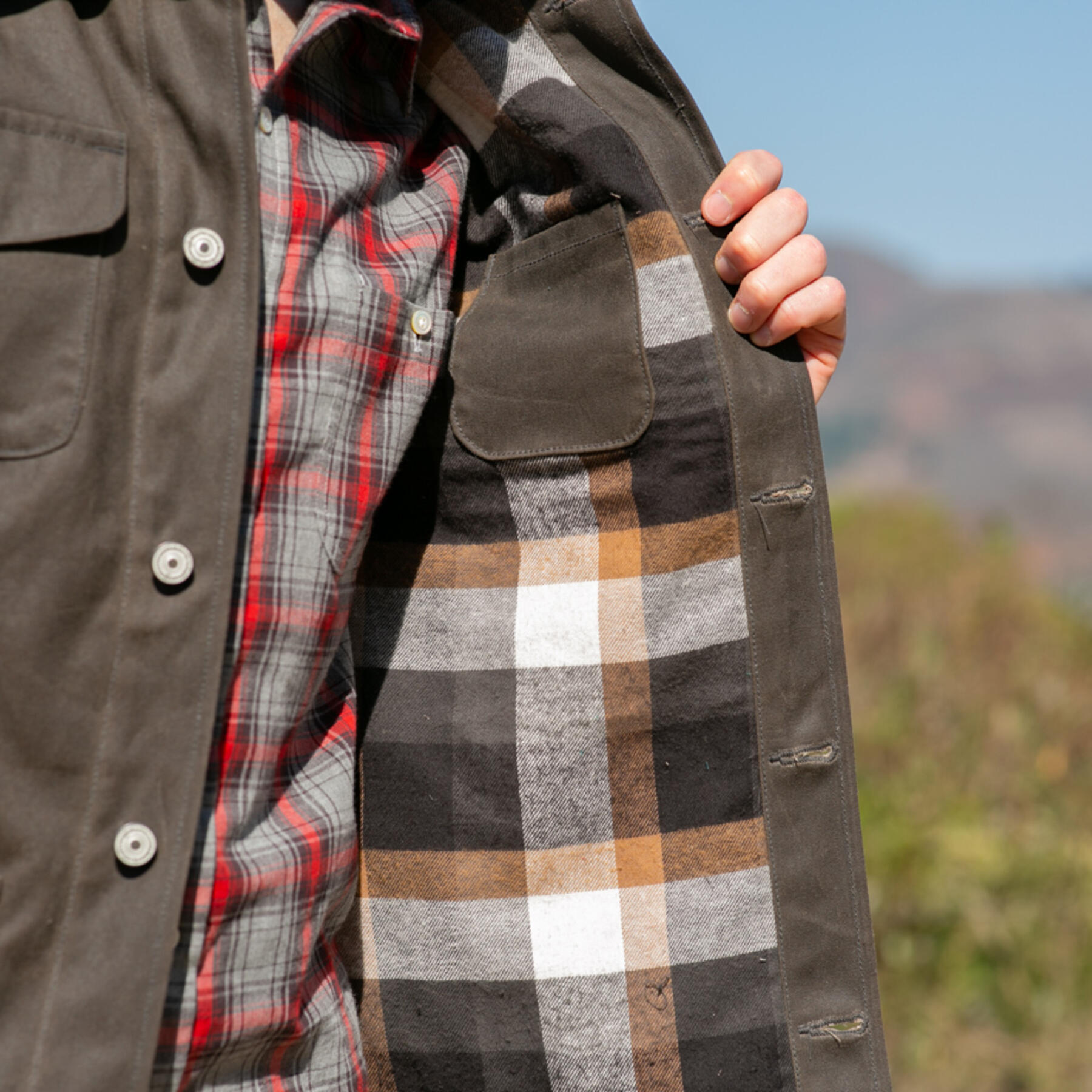 gustin chore coat - oak waxed canvas