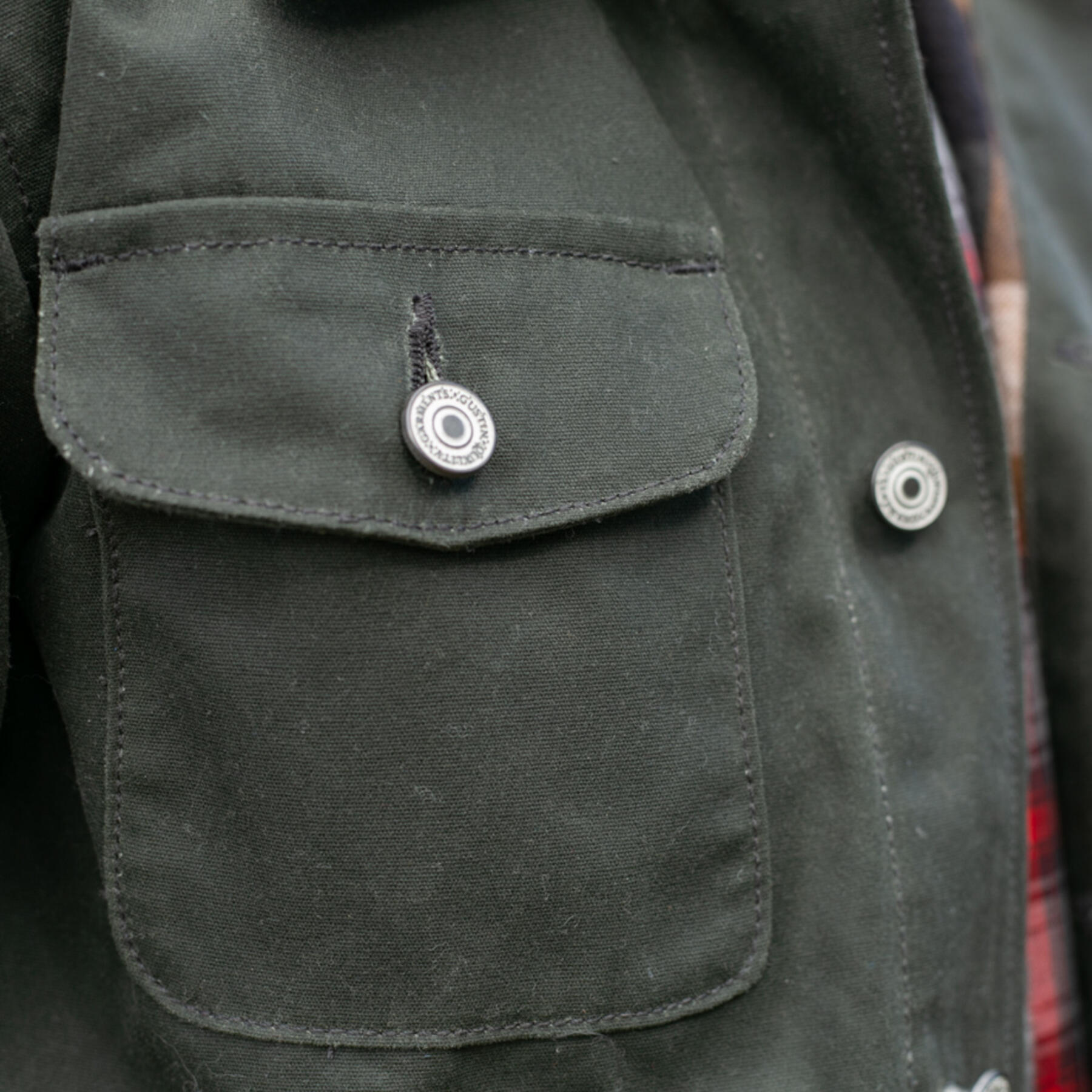gustin chore coat - olive waxed canvas