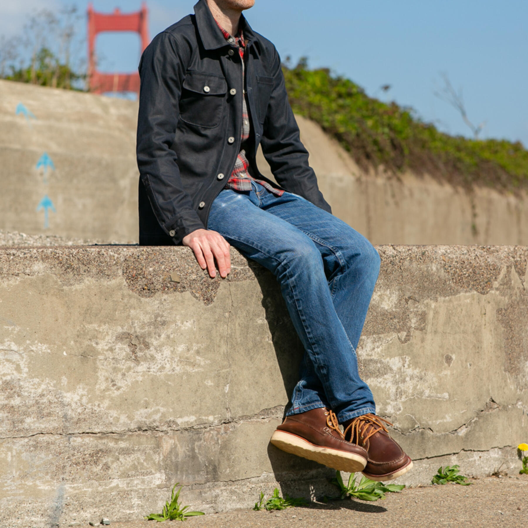 gustin chore coat - navy waxed canvas