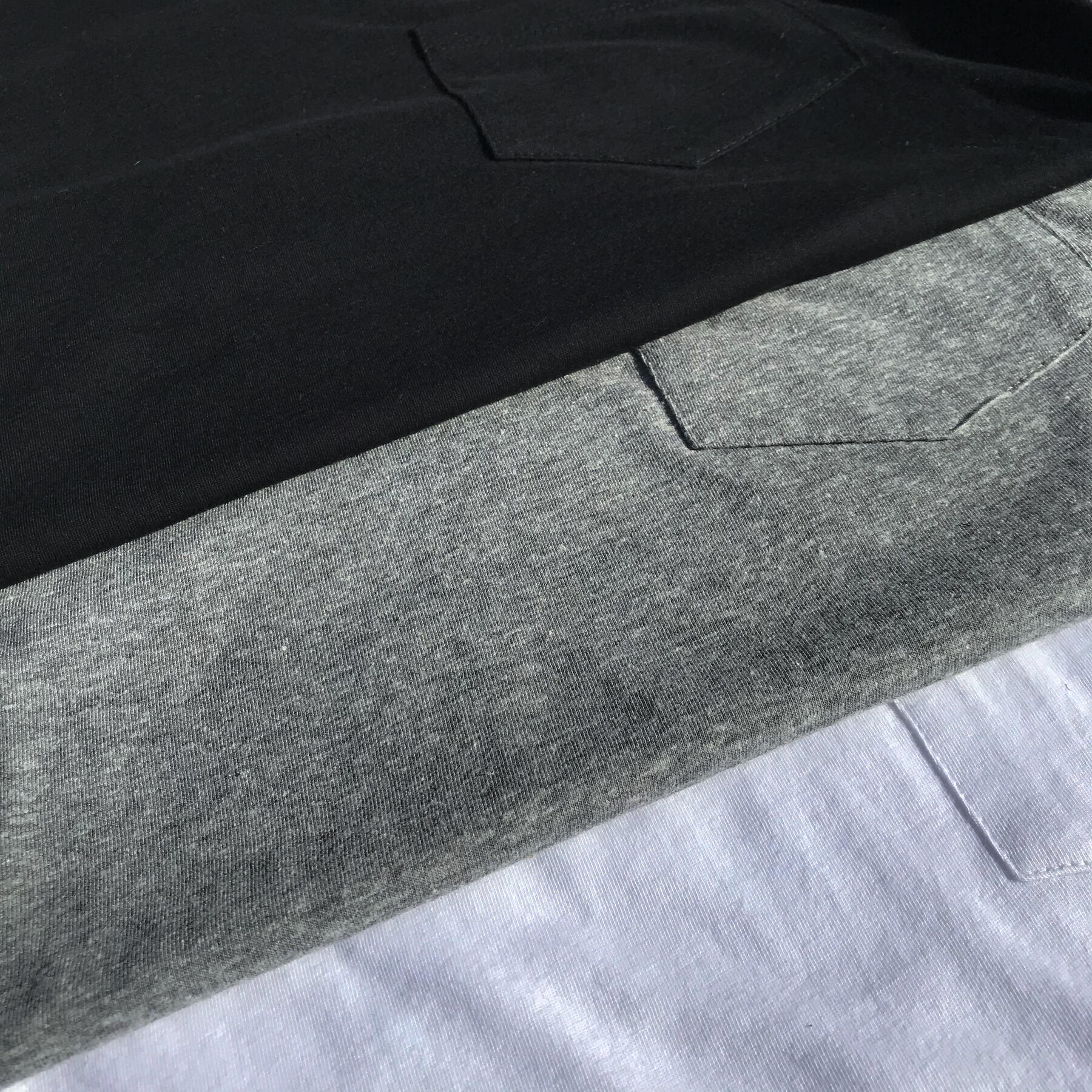 gustin usa pocket t-shirt 3 pack (white, black, heather grey)