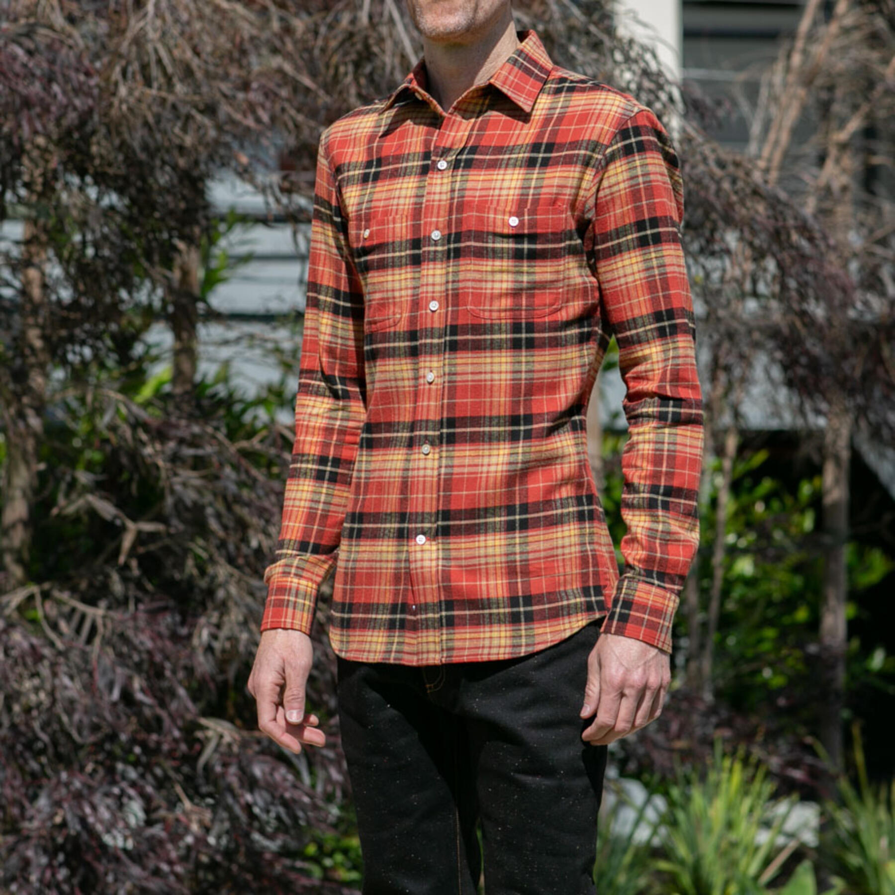 gustin #618 orange rust flannel
