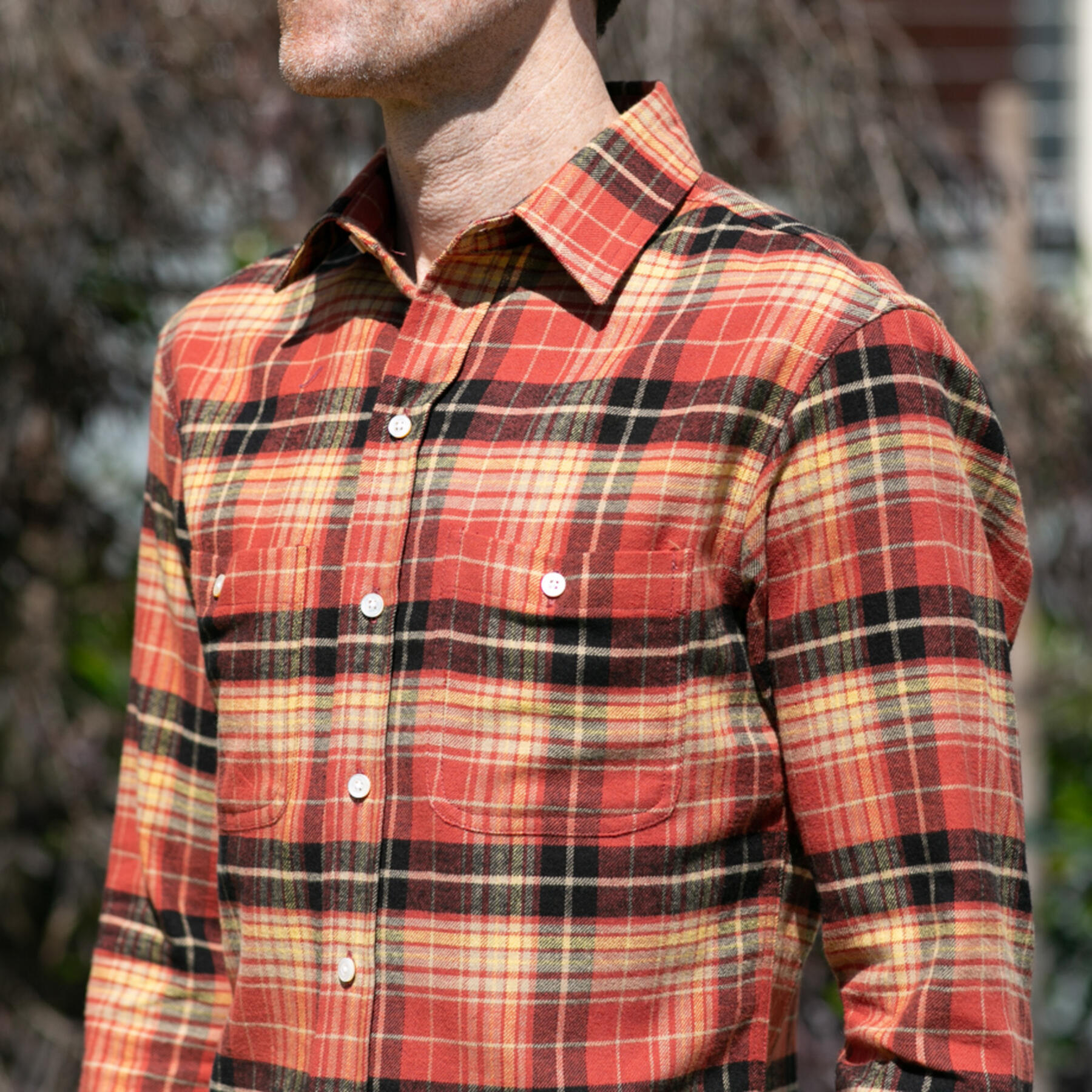 gustin #618 orange rust flannel