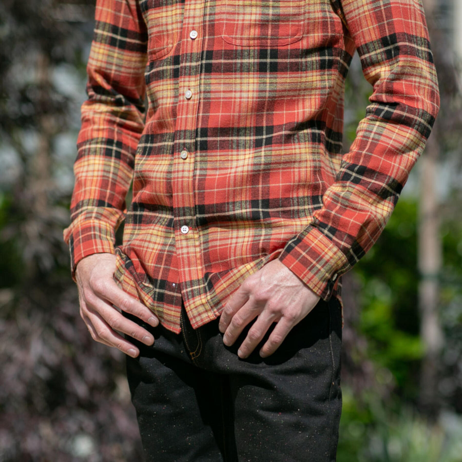 gustin #618 orange rust flannel
