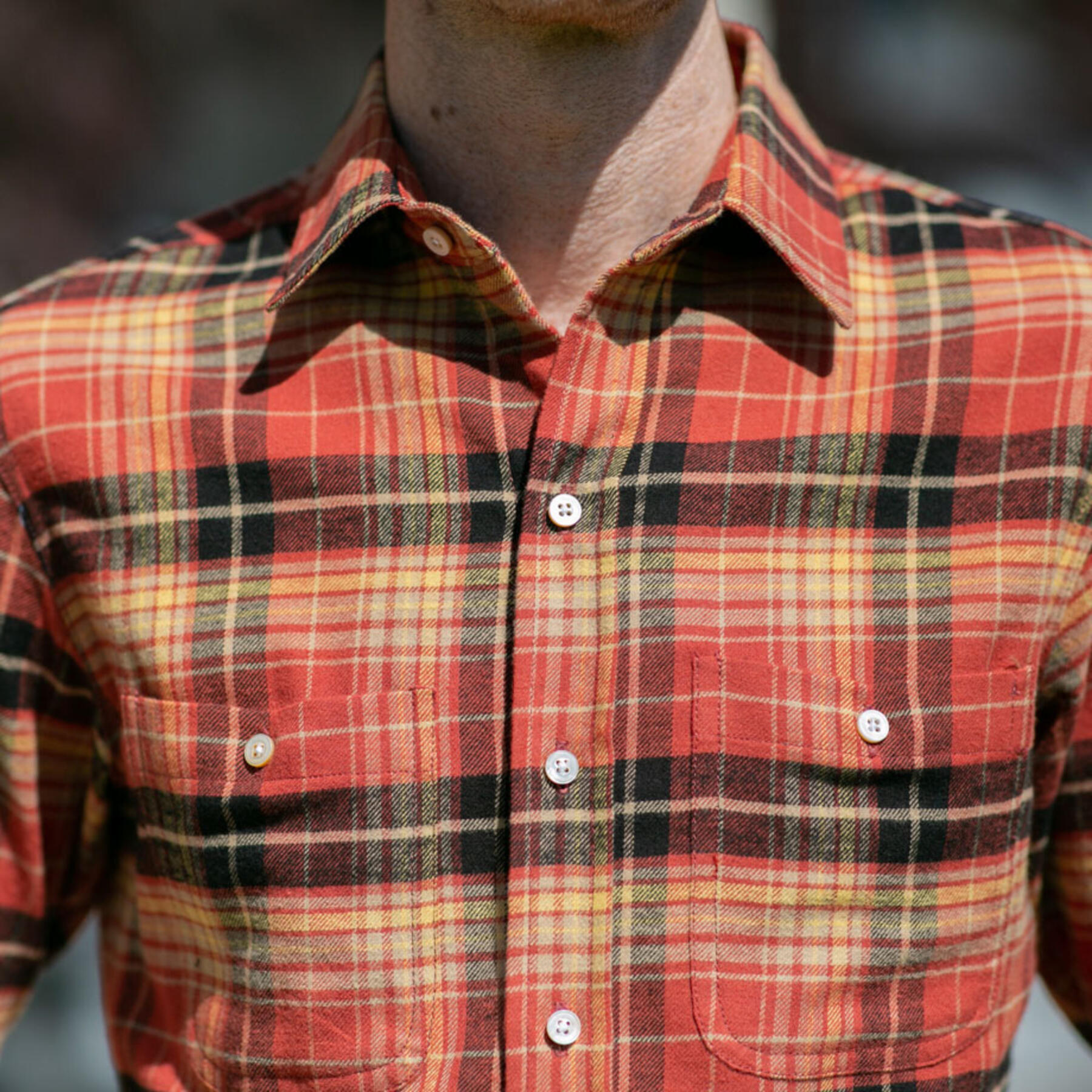 gustin #618 orange rust flannel