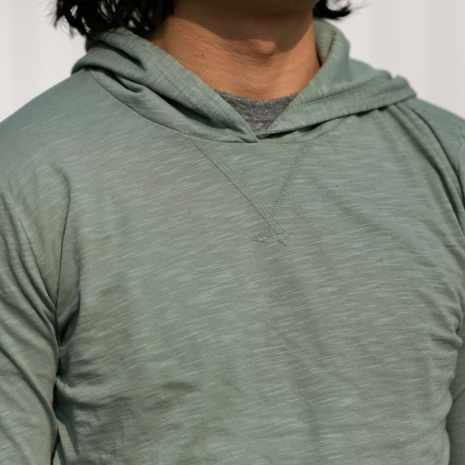 gustin superlight slub hoodie - eucalyptus