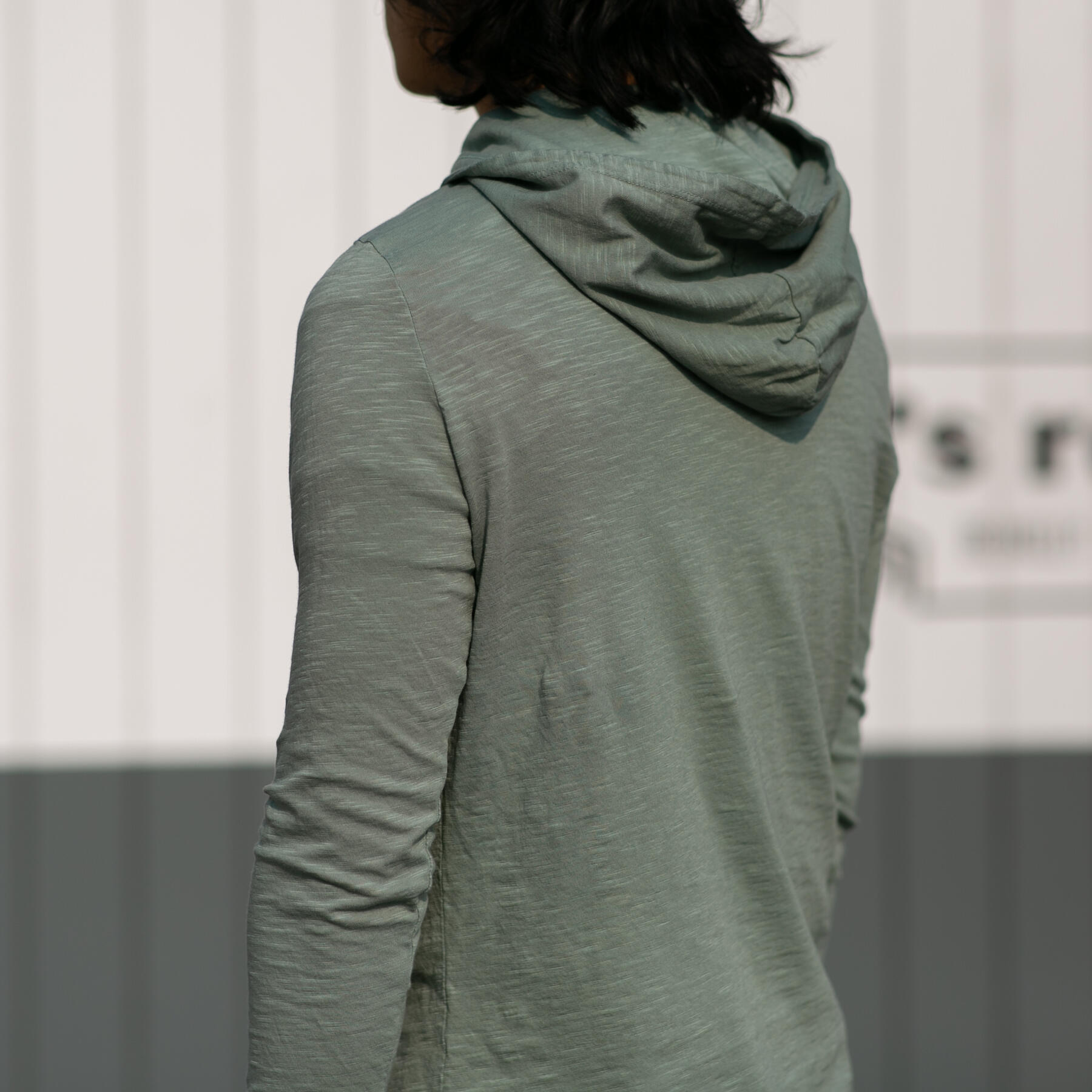 gustin superlight slub hoodie - eucalyptus