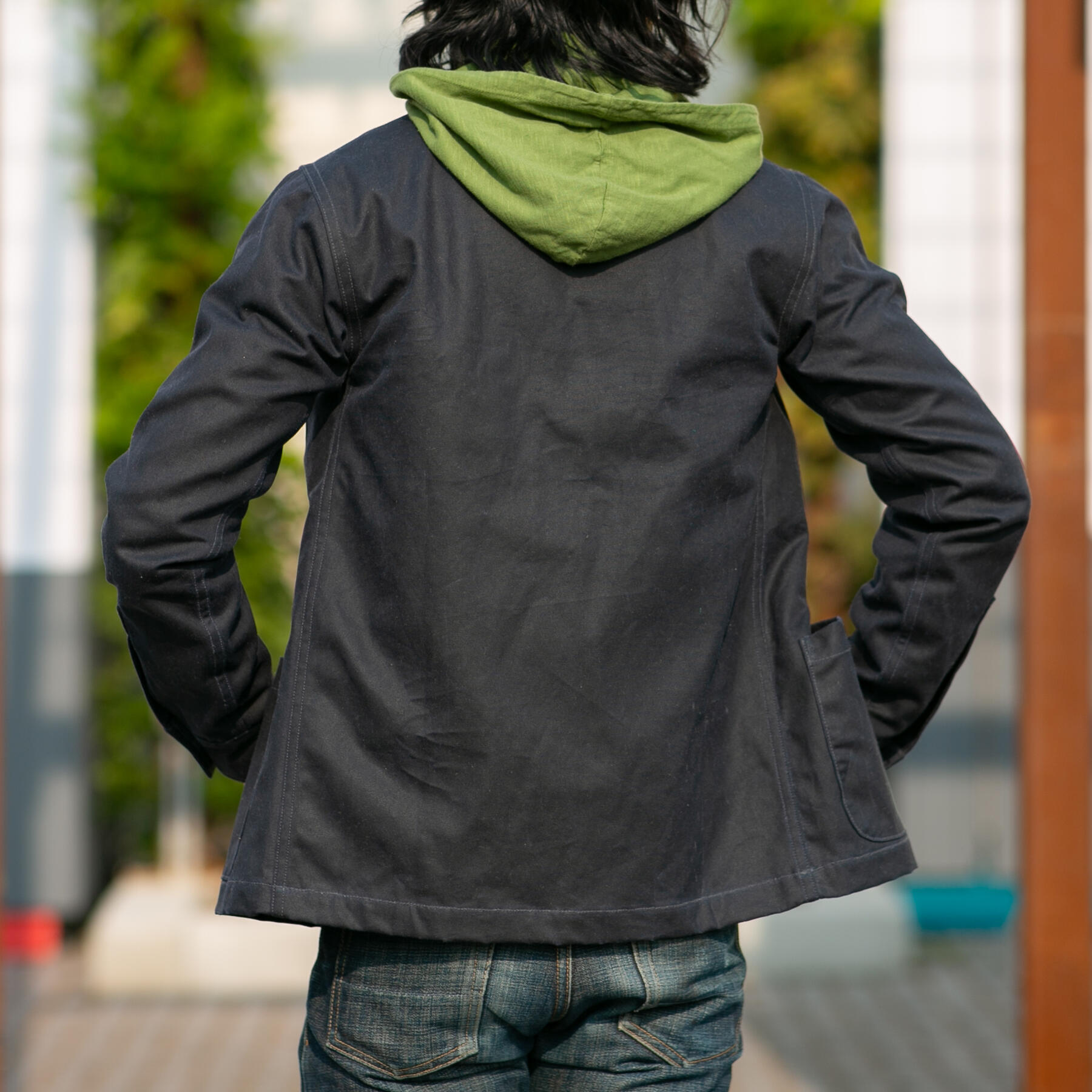 gustin superlight slub hoodie - moss