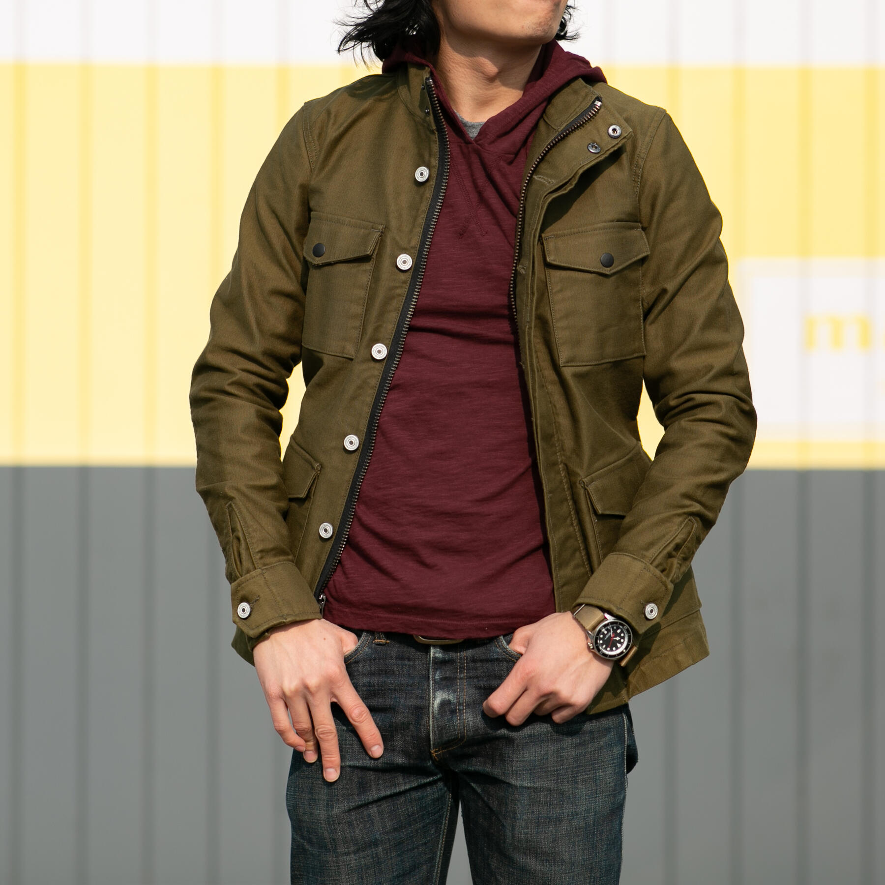 gustin superlight slub hoodie - wine